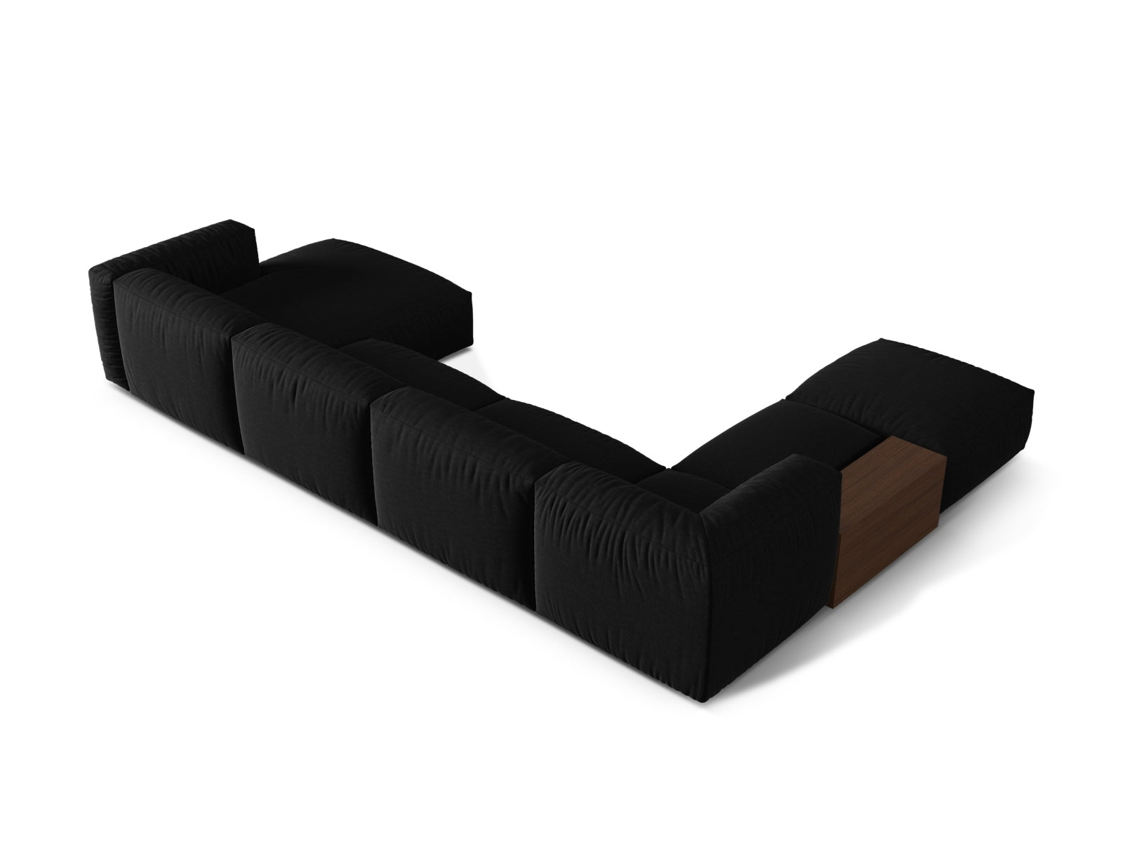 Modernes, modulares Ecksofa in Schwarz, perfekt für gemütliche Wohnzimmer. 5-Sitzer von Micadoni mit elegantem Design und hohem Komfort.