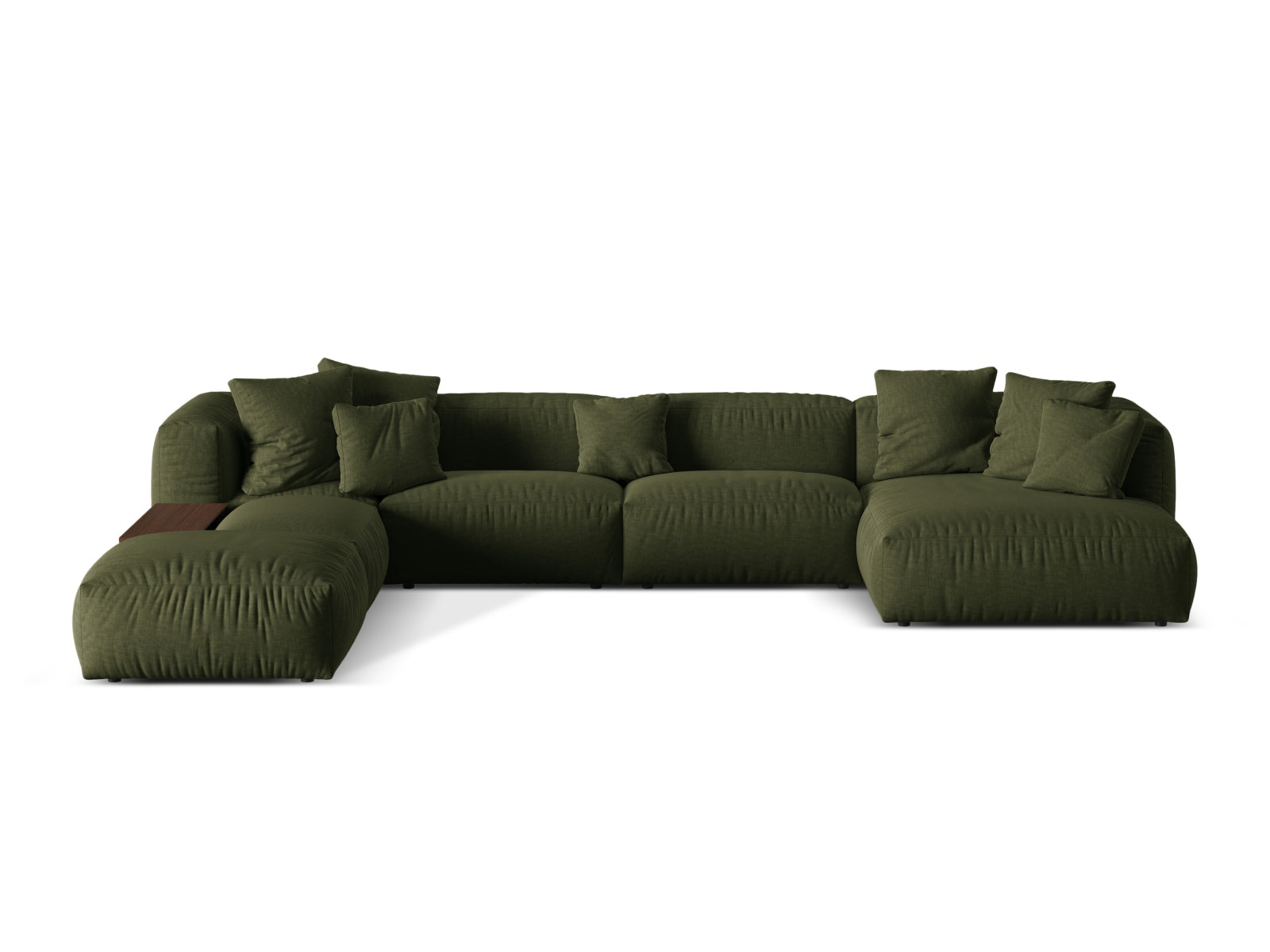 Martina Modulares Panoramic Ecksofa links 5 Sitzer in Green-Boston präsentiert im Onlineshop von KAQTU Design AG. Ecksofa links ist von Micadoni