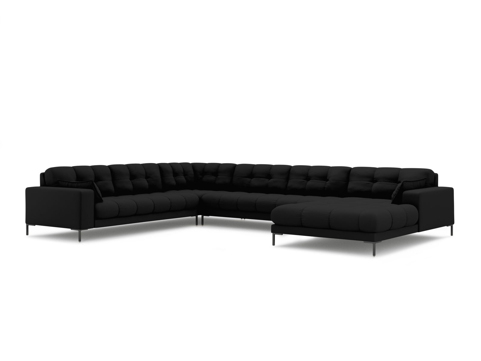Mamaia Panoramic Ecksofa links 7 Sitzer in Black/Schwarz-Neve präsentiert im Onlineshop von KAQTU Design AG. Ecksofa links ist von Micadoni