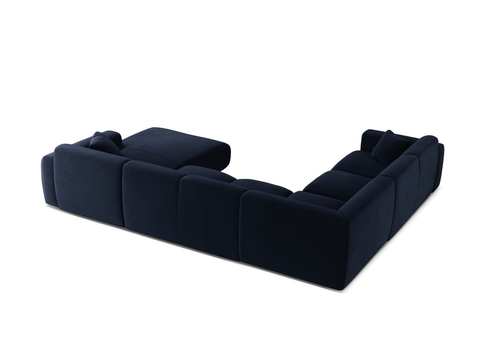 Modulares 6-Sitzer Ecksofa Molino in Royal Blue-Casino, perfekt für großzügige Wohnlandschaften und stilvolle Einrichtungsideen.