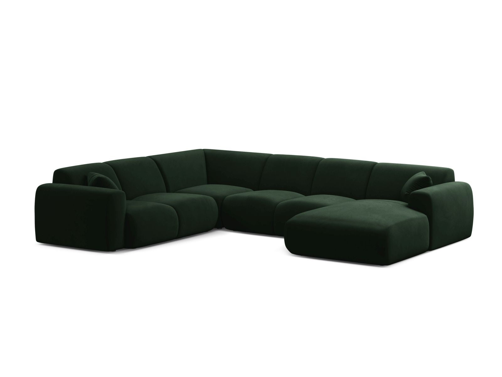 6-Sitzer Modular Ecksofa Panoramic links Molino in Bottle Green-Casino präsentiert im Onlineshop von KAQTU Design AG. Ecksofa links ist von Micadoni