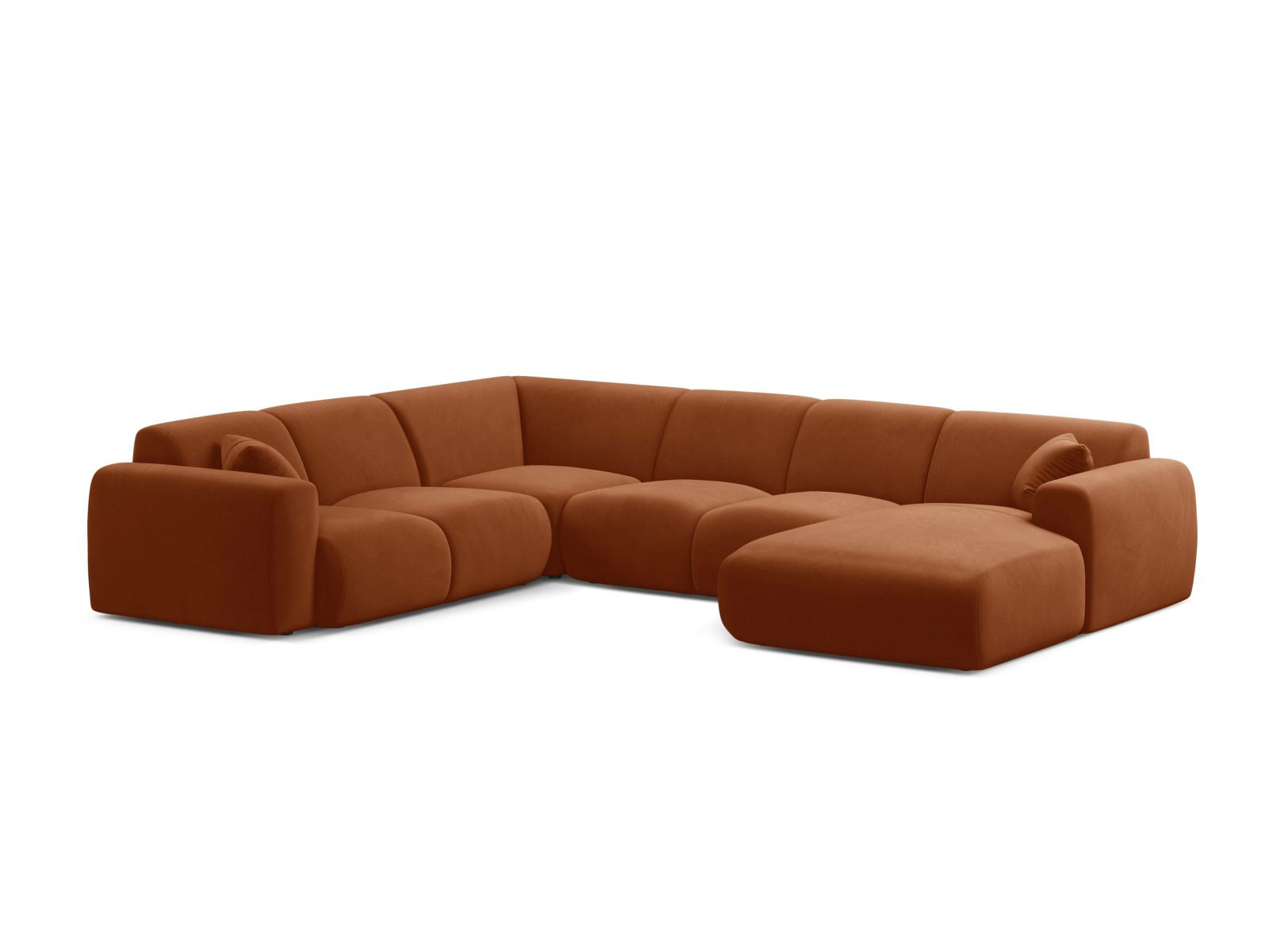 6-Sitzer Modular Ecksofa Panoramic links Molino in Terracotta-Casino präsentiert im Onlineshop von KAQTU Design AG. Ecksofa links ist von Micadoni
