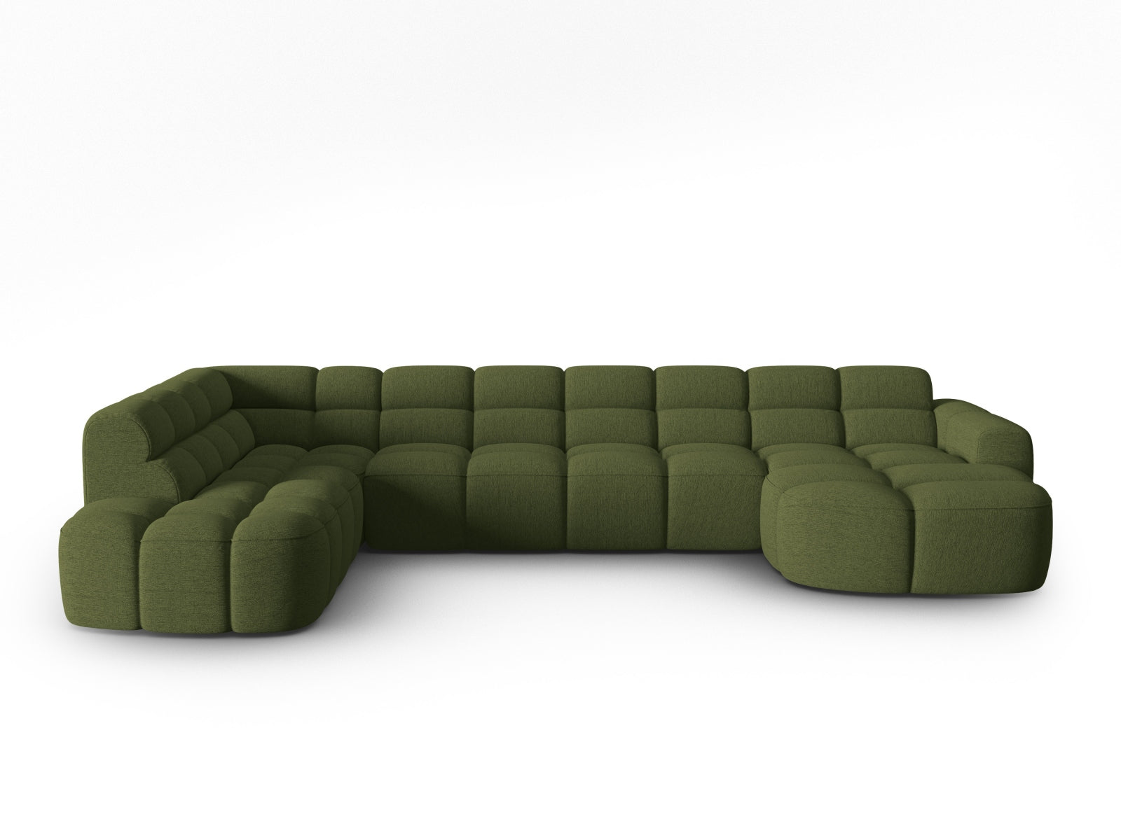 Lisa Panoramic Ecksofa links 7 Sitzer in Green Melange präsentiert im Onlineshop von KAQTU Design AG. Ecksofa links ist von Micadoni