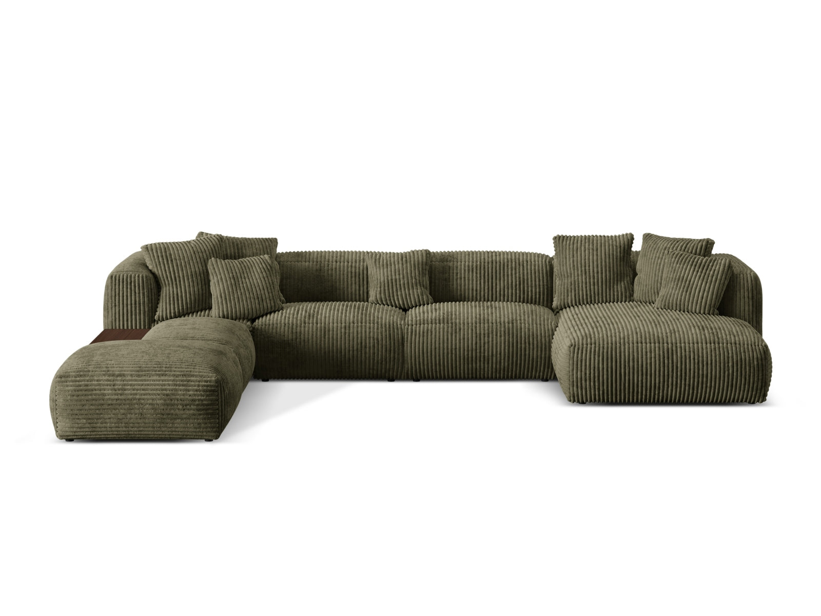 Martina Modulares Panoramic Ecksofa links 5 Sitzer in Moss Green-Tilia präsentiert im Onlineshop von KAQTU Design AG. Ecksofa links ist von Micadoni