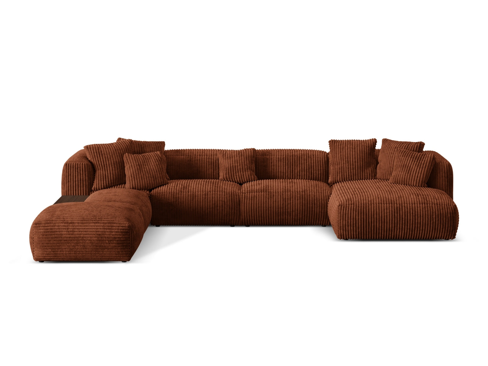 Martina Modulares Panoramic Ecksofa links 5 Sitzer in Brick präsentiert im Onlineshop von KAQTU Design AG. Ecksofa links ist von Micadoni