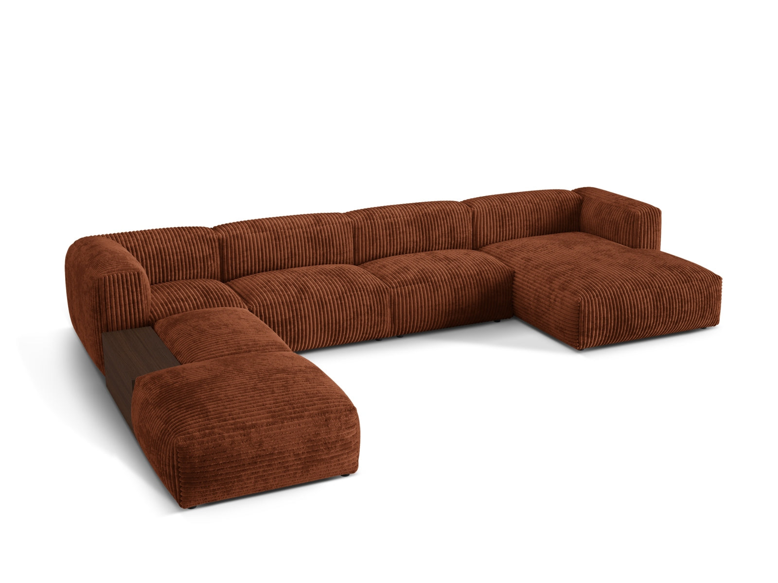Elegantes, modulares Ecksofa Martina in Brick-Tilia, ideal für stilvolle Wohnräume. Komfortables 5-Sitzer-Design von Micadoni.