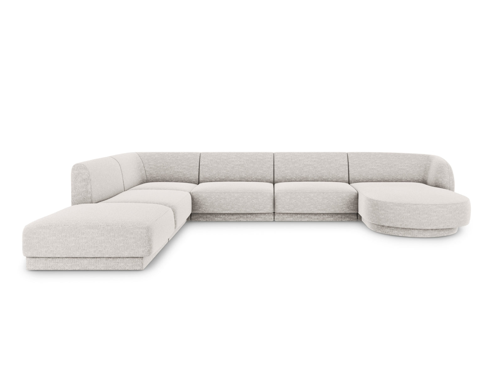 Miley Panoramic Ecksofa links 6 Sitzer in Silver-Eden präsentiert im Onlineshop von KAQTU Design AG. Ecksofa links ist von Micadoni