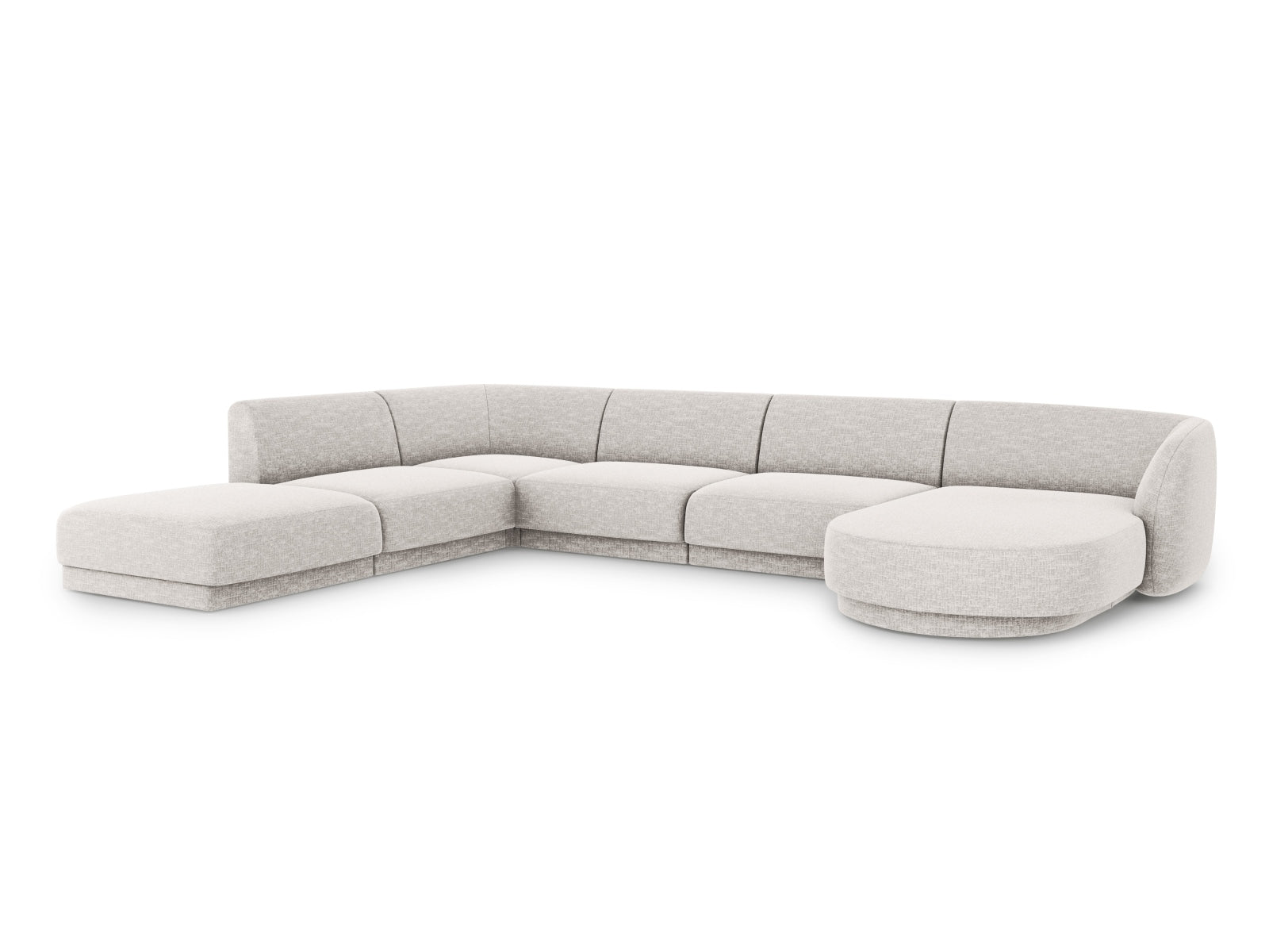 Entdecken Sie das stilvolle Miley Panoramic Ecksofa links von Micadoni – ein 6-Sitzer für höchsten Komfort und elegantes Design in Ihrem Wohnzimmer.