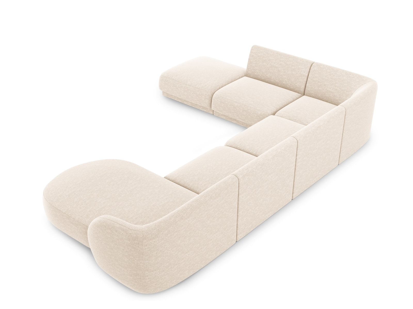 Modernes Miley Panoramic Ecksofa links für 6 Personen in Ivory-Eden, perfekt für entspannte Stunden und stilvolle Einrichtung.