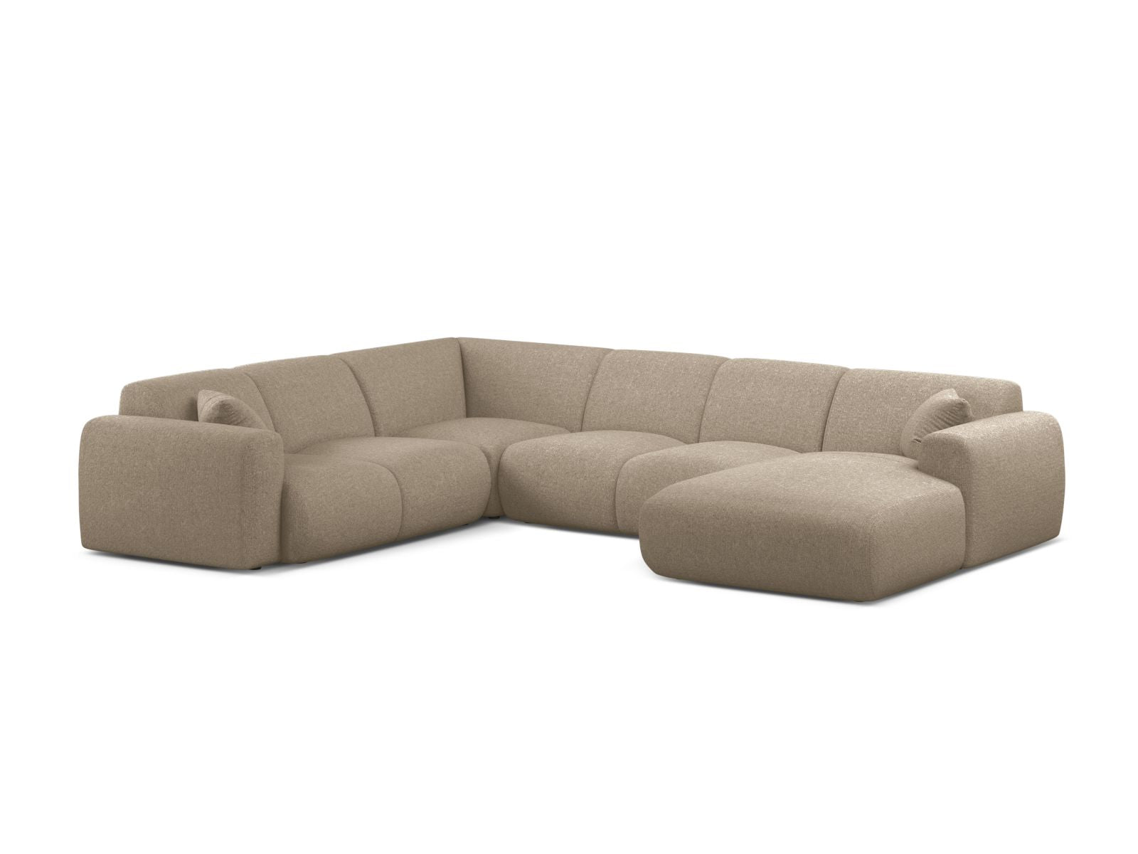 6-Sitzer Modular Ecksofa Panoramic links Molino in Dark Beige-Eden präsentiert im Onlineshop von KAQTU Design AG. Ecksofa links ist von Micadoni