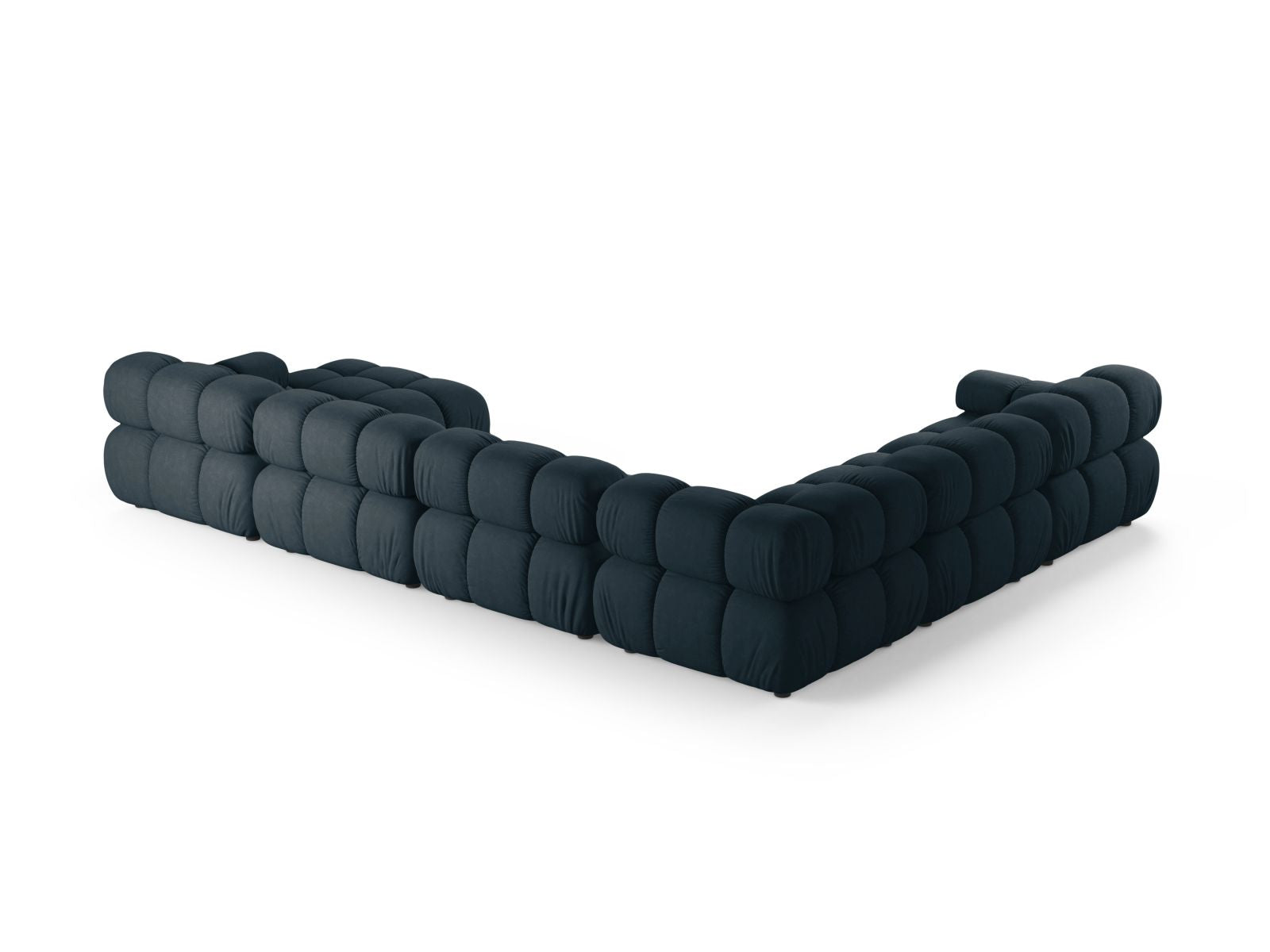 Geräumiges 8-Sitzer Ecksofa Panoramic links Bellis in edlem Petrol, perfekt für moderne Wohnzimmer und gesellige Abende, von Micadoni.