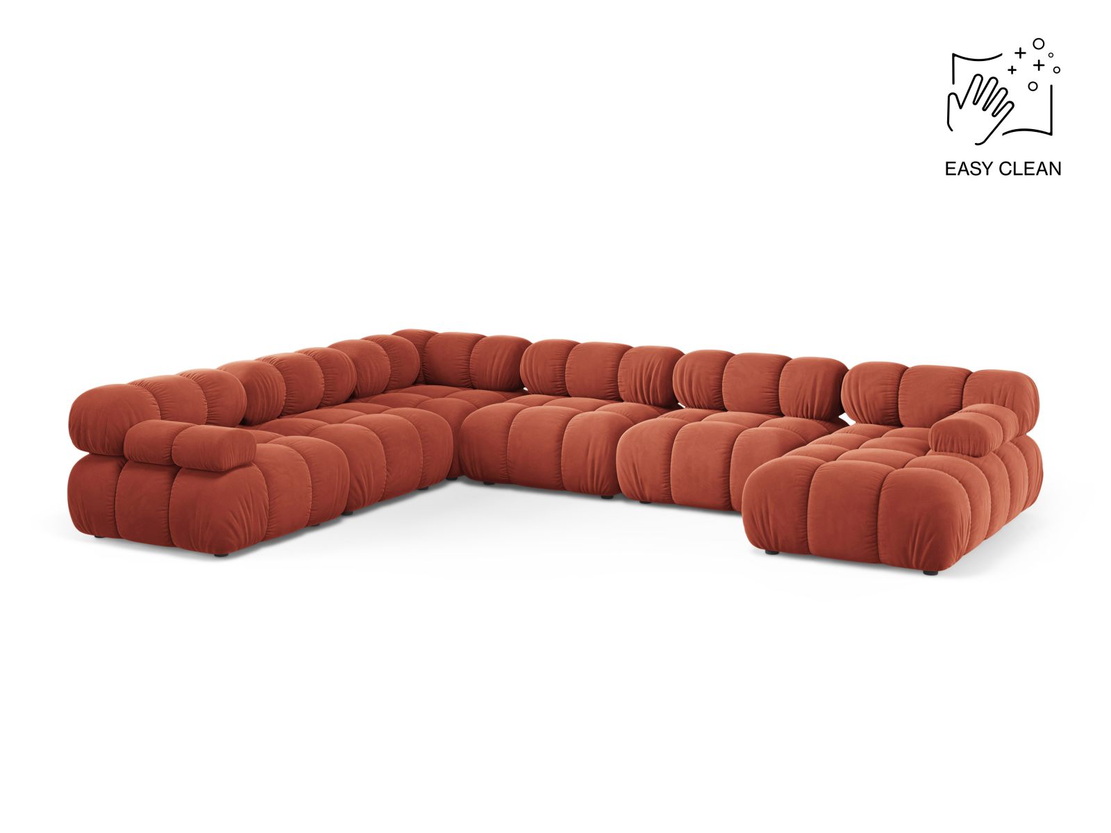 8-Sitzer Modular Ecksofa Panoramic links Bellis in Coral-Venus präsentiert im Onlineshop von KAQTU Design AG. Ecksofa links ist von Micadoni
