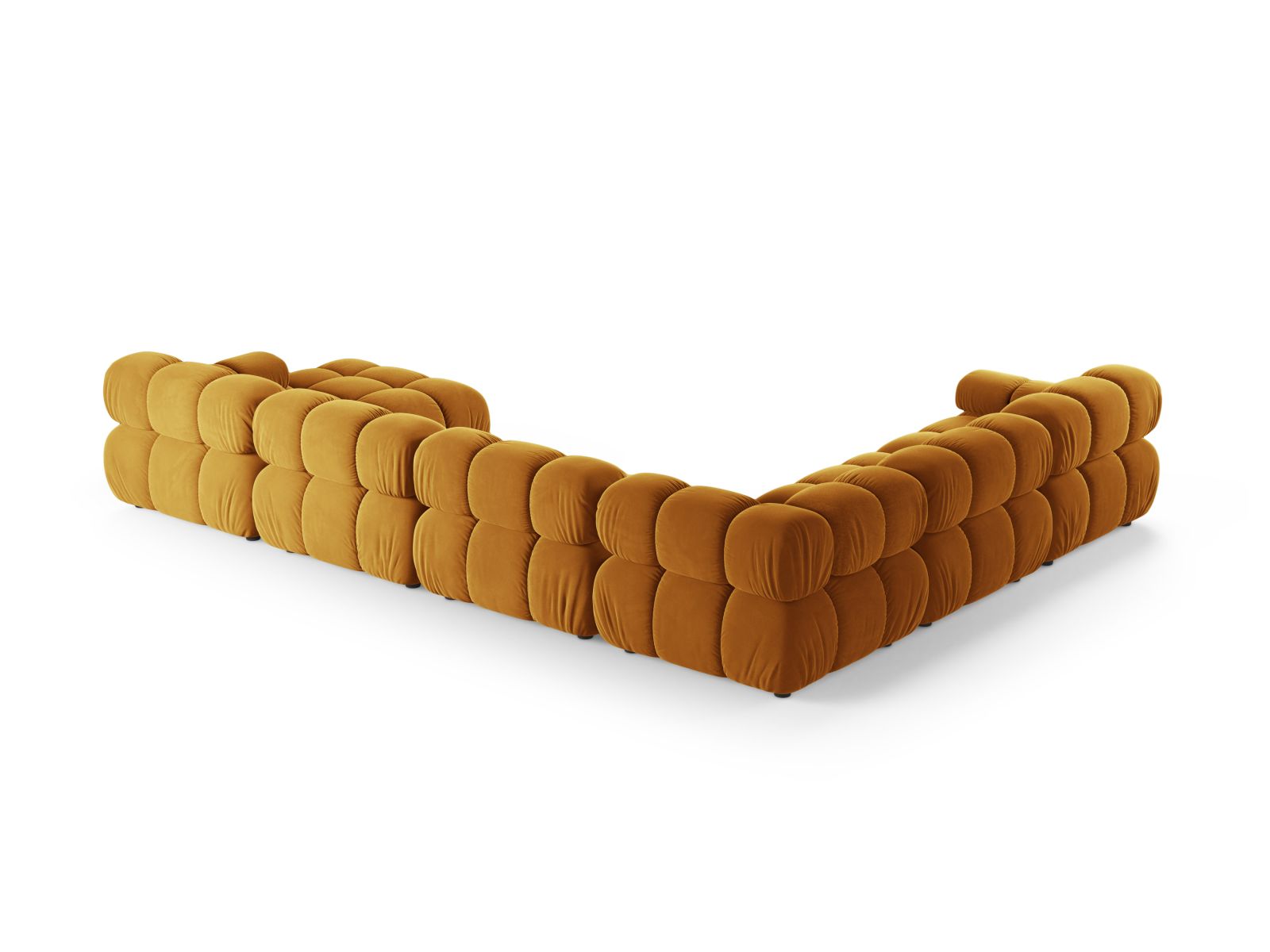 Modulares 8-Sitzer Ecksofa Panoramic links Bellis in leuchtendem Gelb, perfekt für gemütliche Zusammenkünfte und modernes Wohndesign.