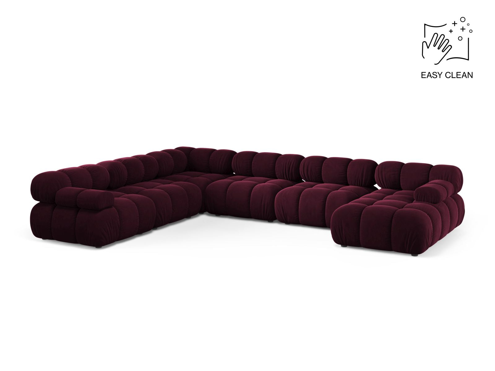 8-Sitzer Modular Ecksofa Panoramic links Bellis in Burgundy-Venus präsentiert im Onlineshop von KAQTU Design AG. Ecksofa links ist von Micadoni
