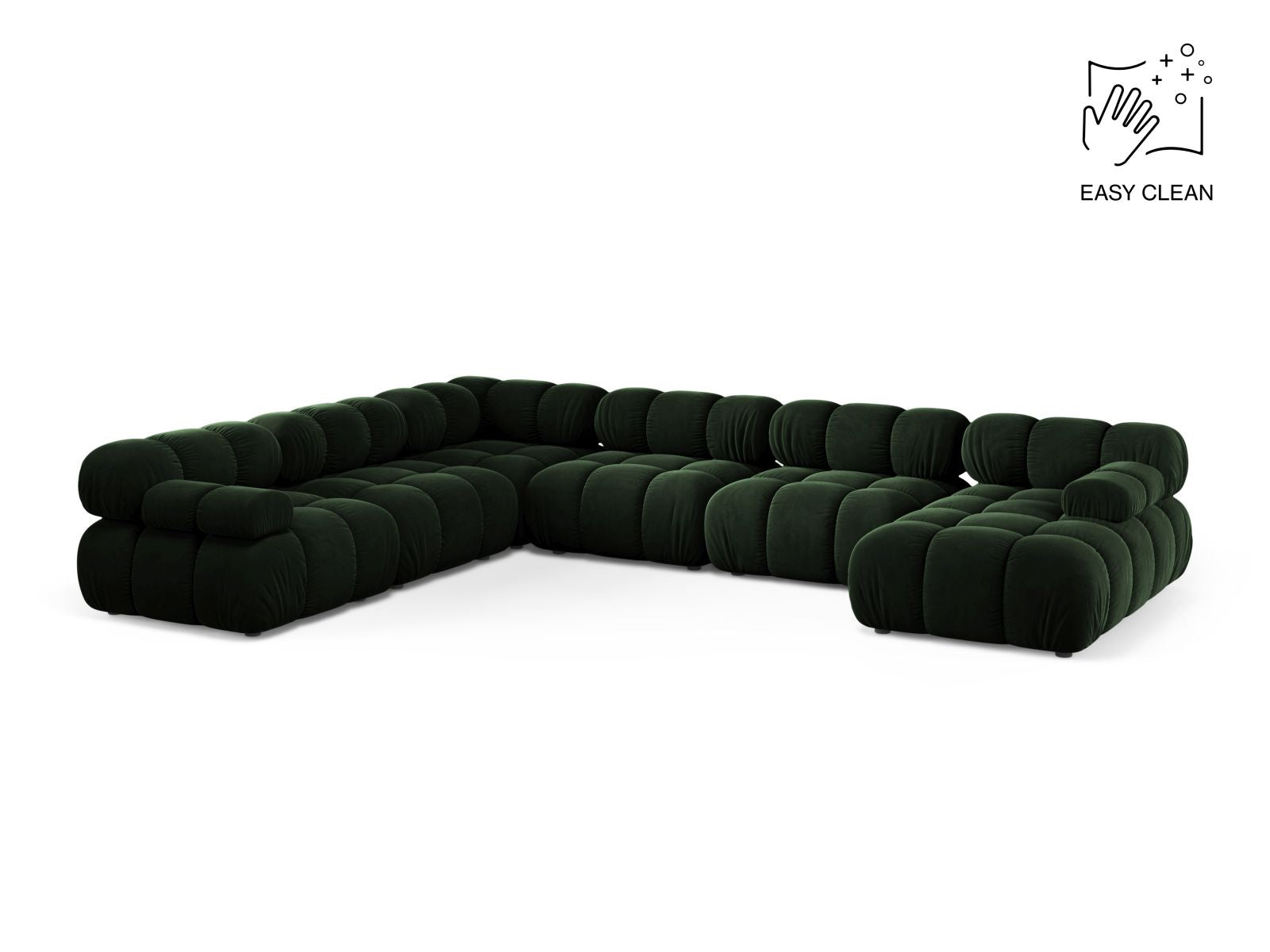 8-Sitzer Modular Ecksofa Panoramic links Bellis in Bottle Green-Venus präsentiert im Onlineshop von KAQTU Design AG. Ecksofa links ist von Micadoni