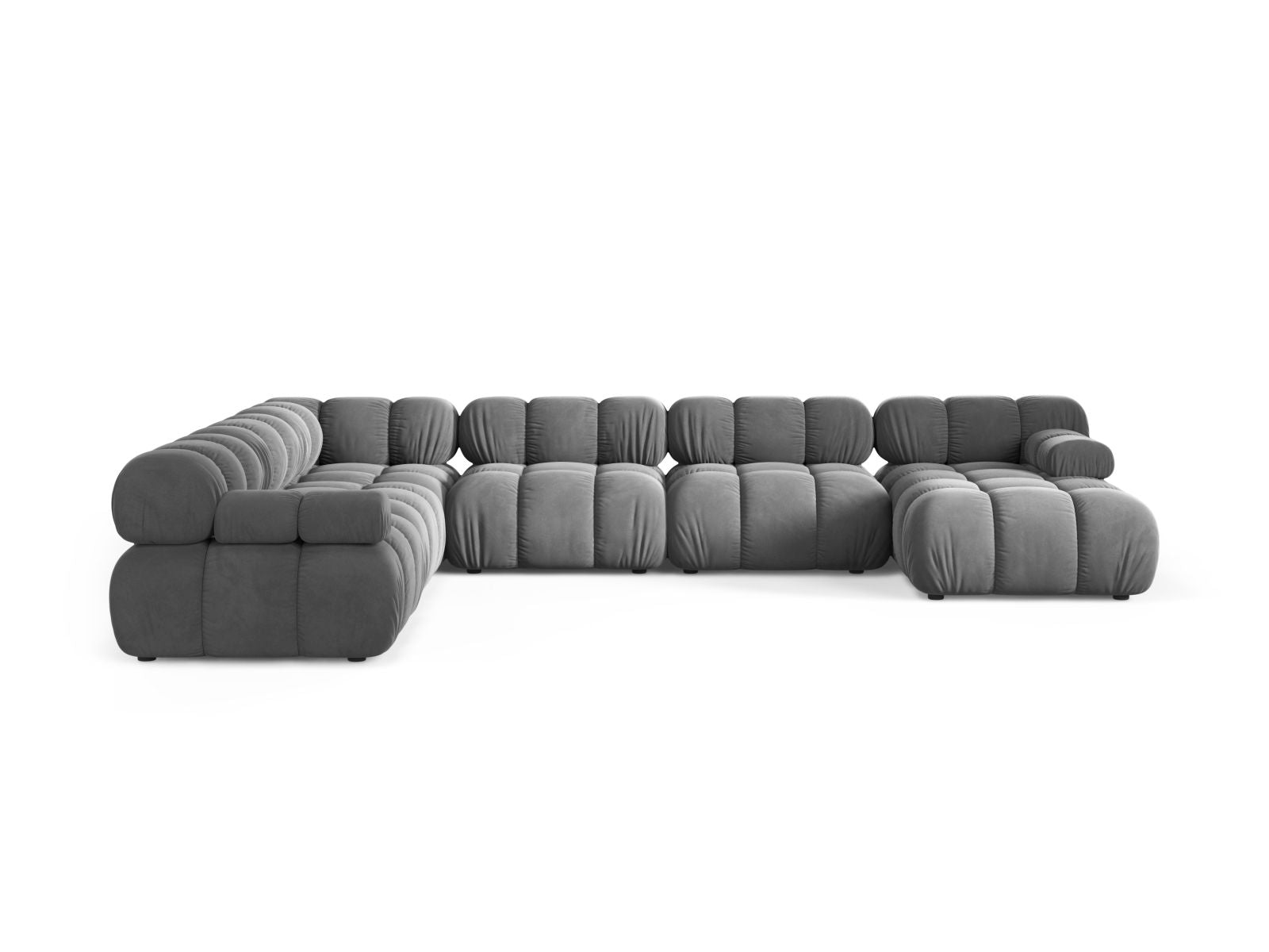 Elegantes 8-Sitzer Ecksofa Panoramic links Bellis in hellem Grau, ideal für stilvolle Wohnräume und gesellige Abende.