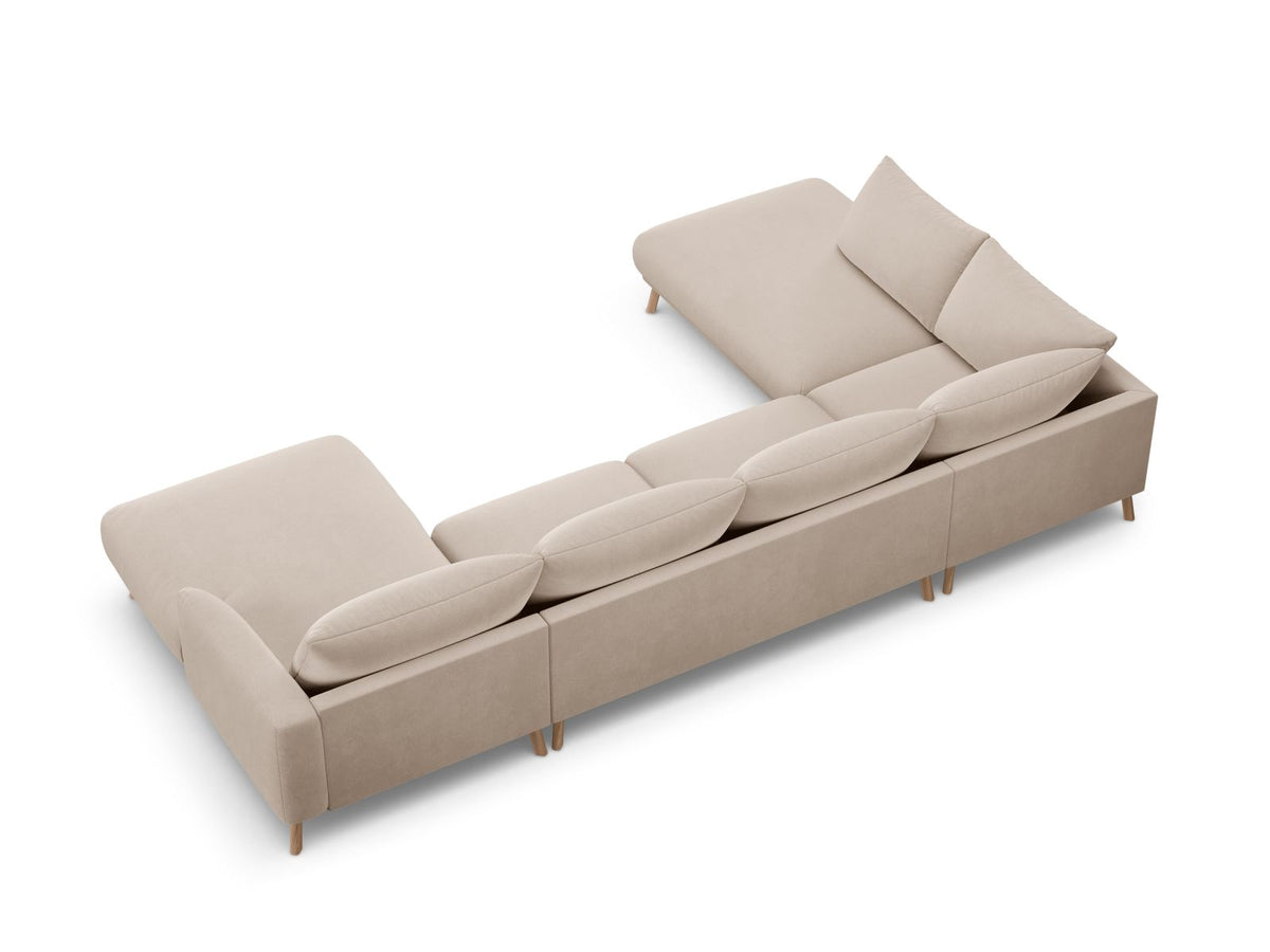 6-Sitzer Panoramic Ecksofa links Naomi in Beige-Salvador präsentiert im Onlineshop von KAQTU Design AG. Ecksofa links ist von Micadoni