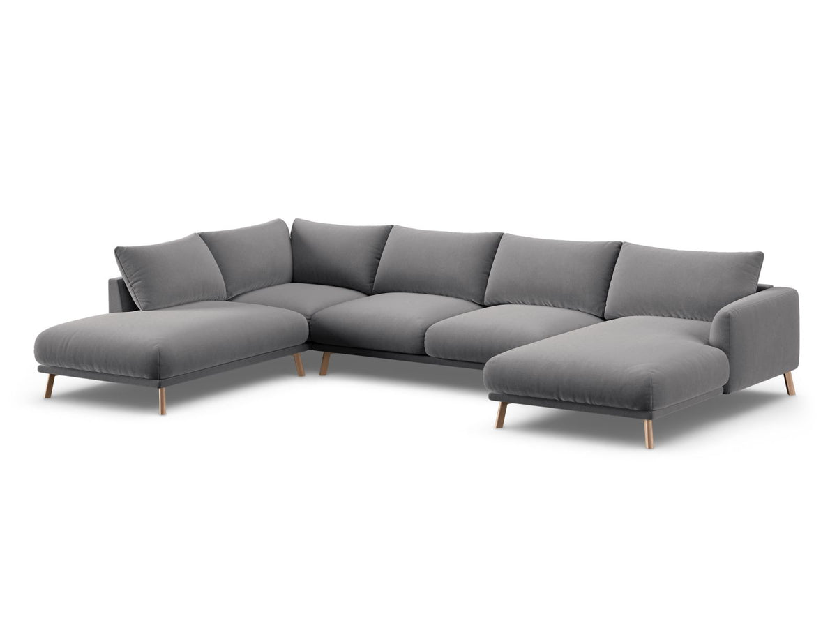 6-Sitzer Panoramic Ecksofa links Naomi in Grey-Salvador präsentiert im Onlineshop von KAQTU Design AG. Ecksofa links ist von Micadoni