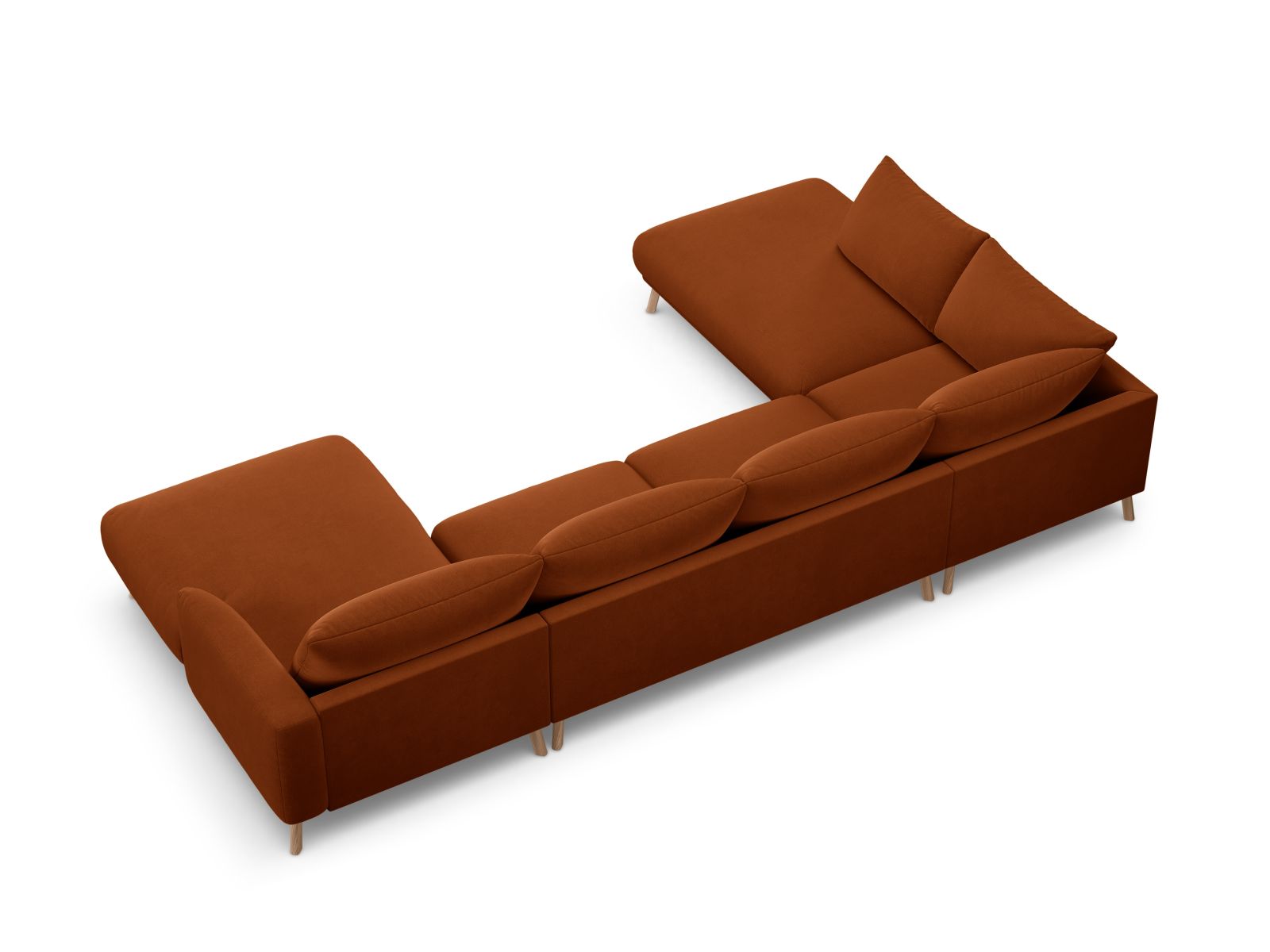 6-Sitzer Panoramic Ecksofa links Naomi in Terracotta-Salvador präsentiert im Onlineshop von KAQTU Design AG. Ecksofa links ist von Micadoni