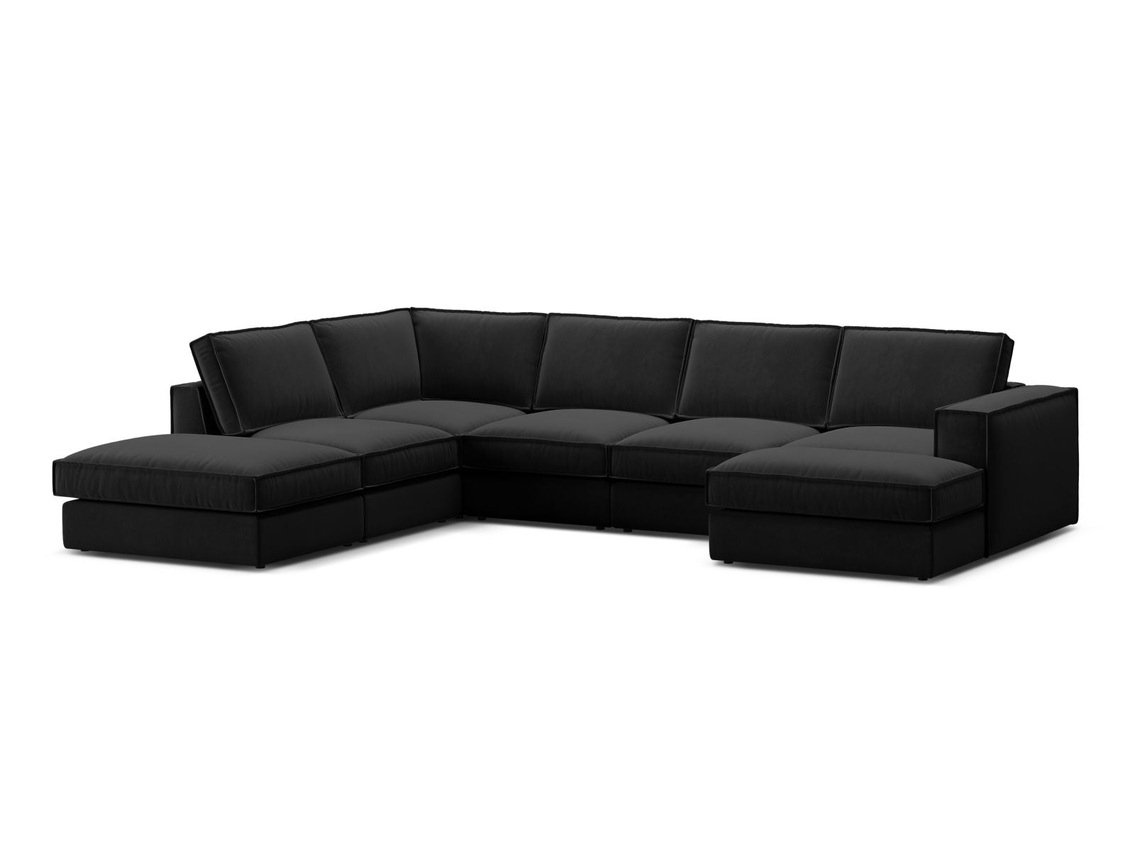5-Sitzer Modular Ecksofa Panoramic links Pola in Black-Salvador präsentiert im Onlineshop von KAQTU Design AG. Ecksofa links ist von Micadoni