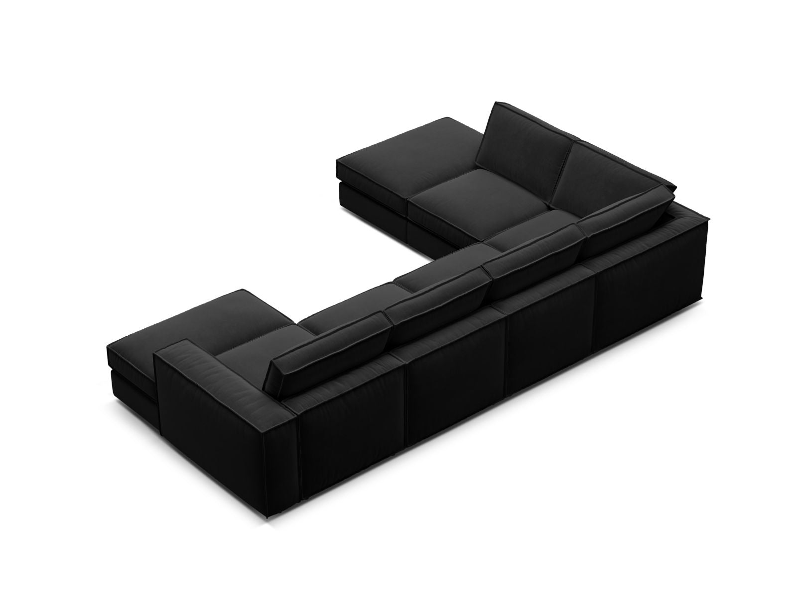 5-Sitzer Modular Ecksofa Panoramic links Pola in Black-Salvador präsentiert im Onlineshop von KAQTU Design AG. Ecksofa links ist von Micadoni