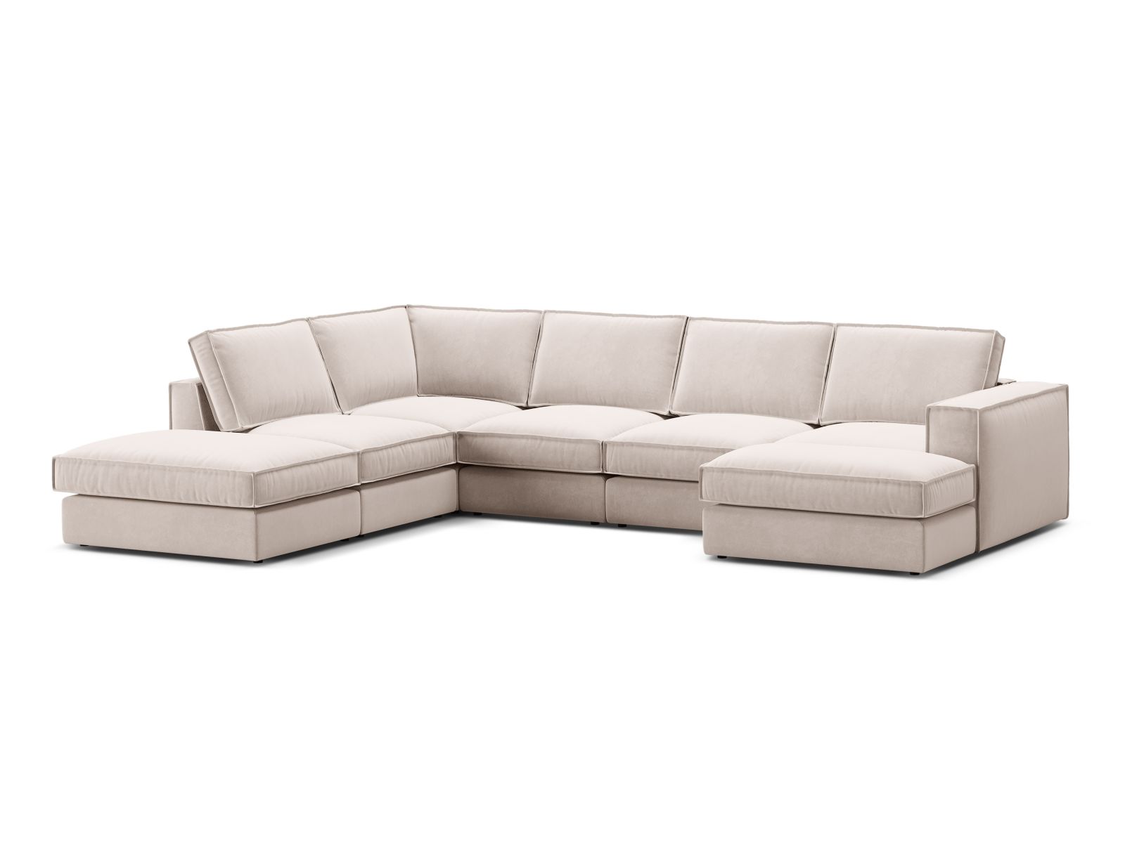 5-Sitzer Modular Ecksofa Panoramic links Pola in Beige-Salvador präsentiert im Onlineshop von KAQTU Design AG. Ecksofa links ist von Micadoni