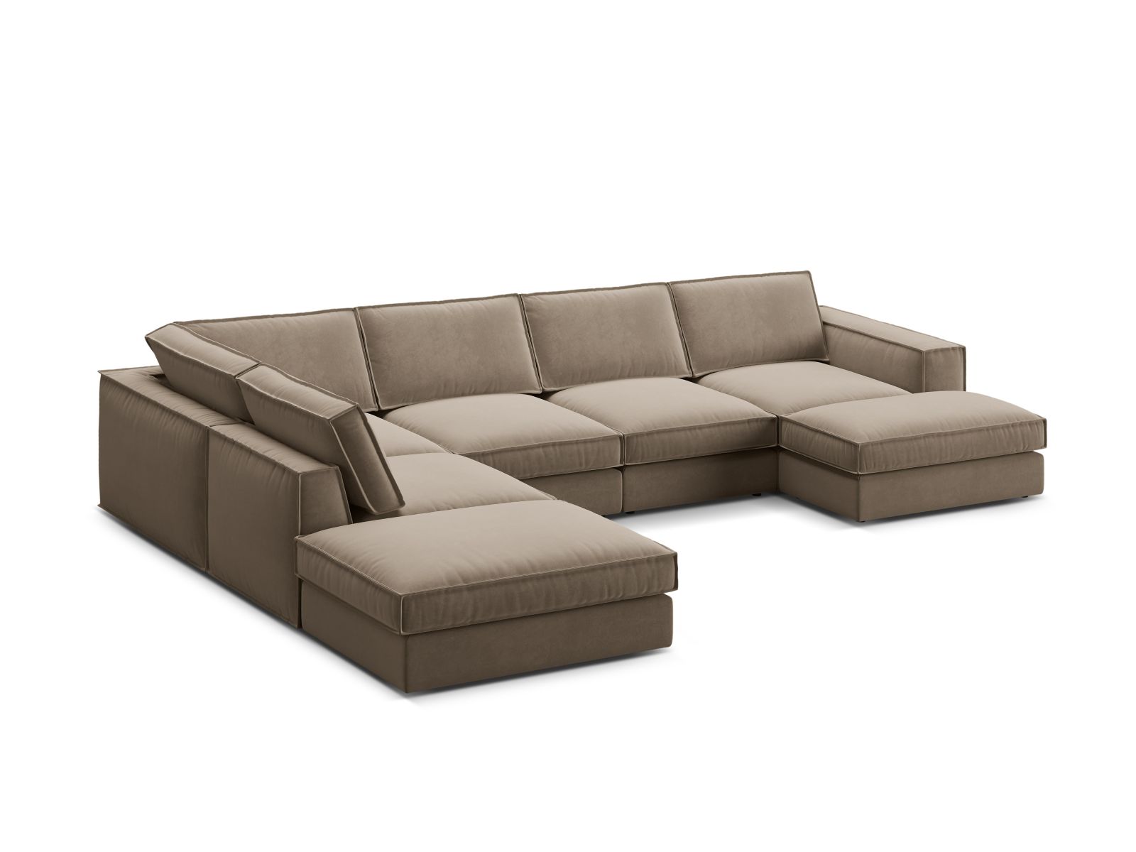 5-Sitzer Modular Ecksofa Panoramic links Pola in Grey Brown-Salvador präsentiert im Onlineshop von KAQTU Design AG. Ecksofa links ist von Micadoni