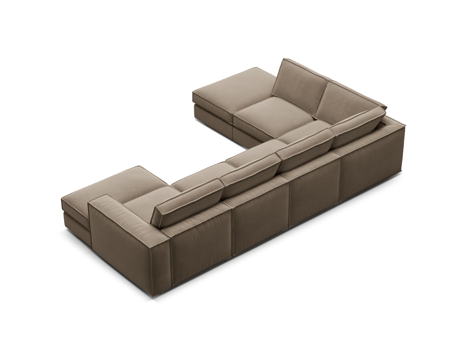 5-Sitzer Modular Ecksofa Panoramic links Pola in Grey Brown-Salvador präsentiert im Onlineshop von KAQTU Design AG. Ecksofa links ist von Micadoni