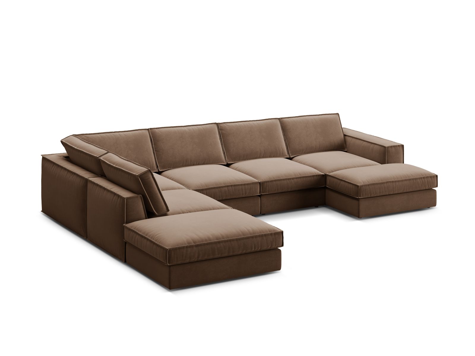 5-Sitzer Modular Ecksofa Panoramic links Pola in Chocolate-Salvador präsentiert im Onlineshop von KAQTU Design AG. Ecksofa links ist von Micadoni