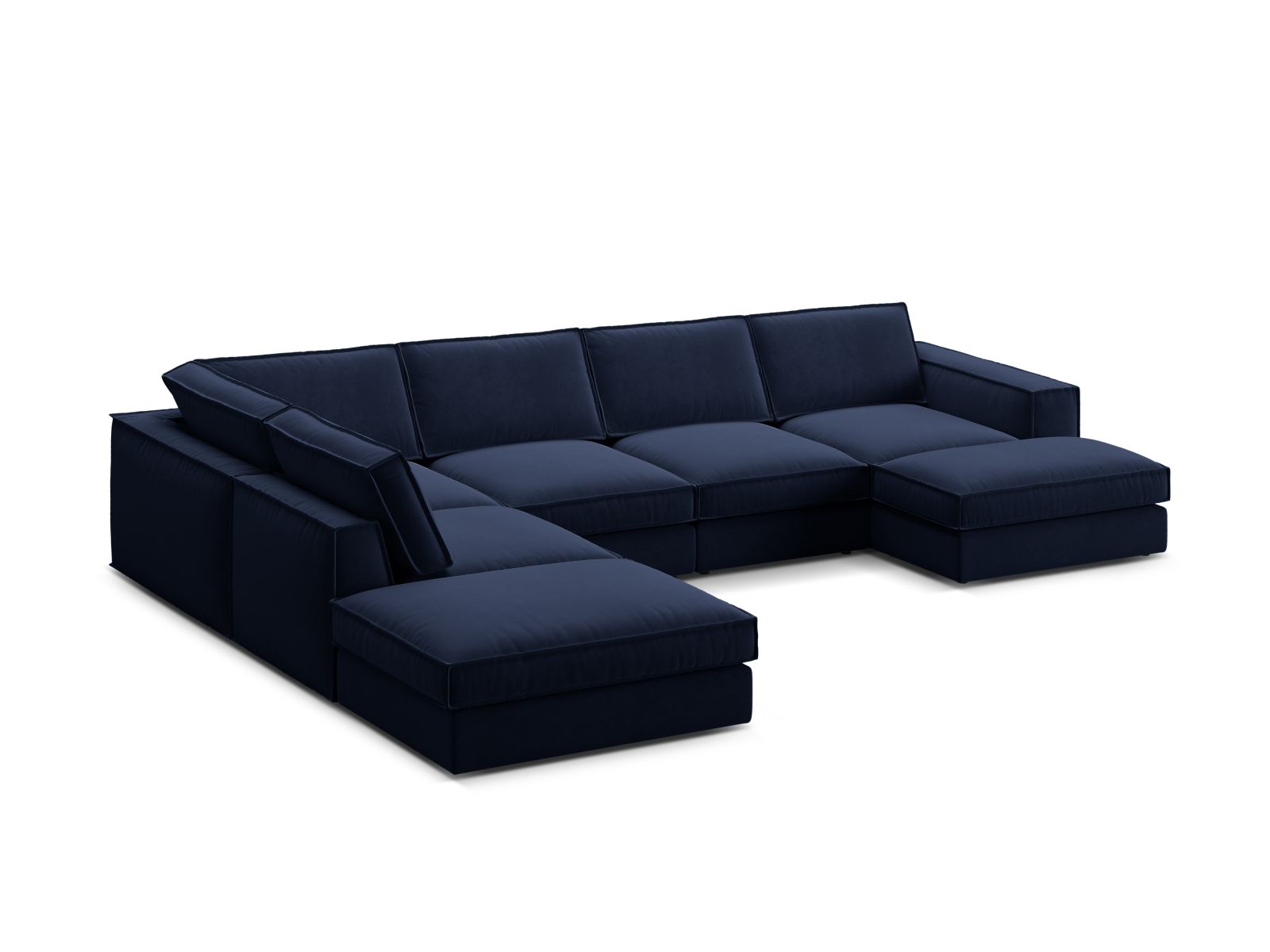 5-Sitzer Modular Ecksofa Panoramic links Pola in Royal Blue-Salvador präsentiert im Onlineshop von KAQTU Design AG. Ecksofa links ist von Micadoni