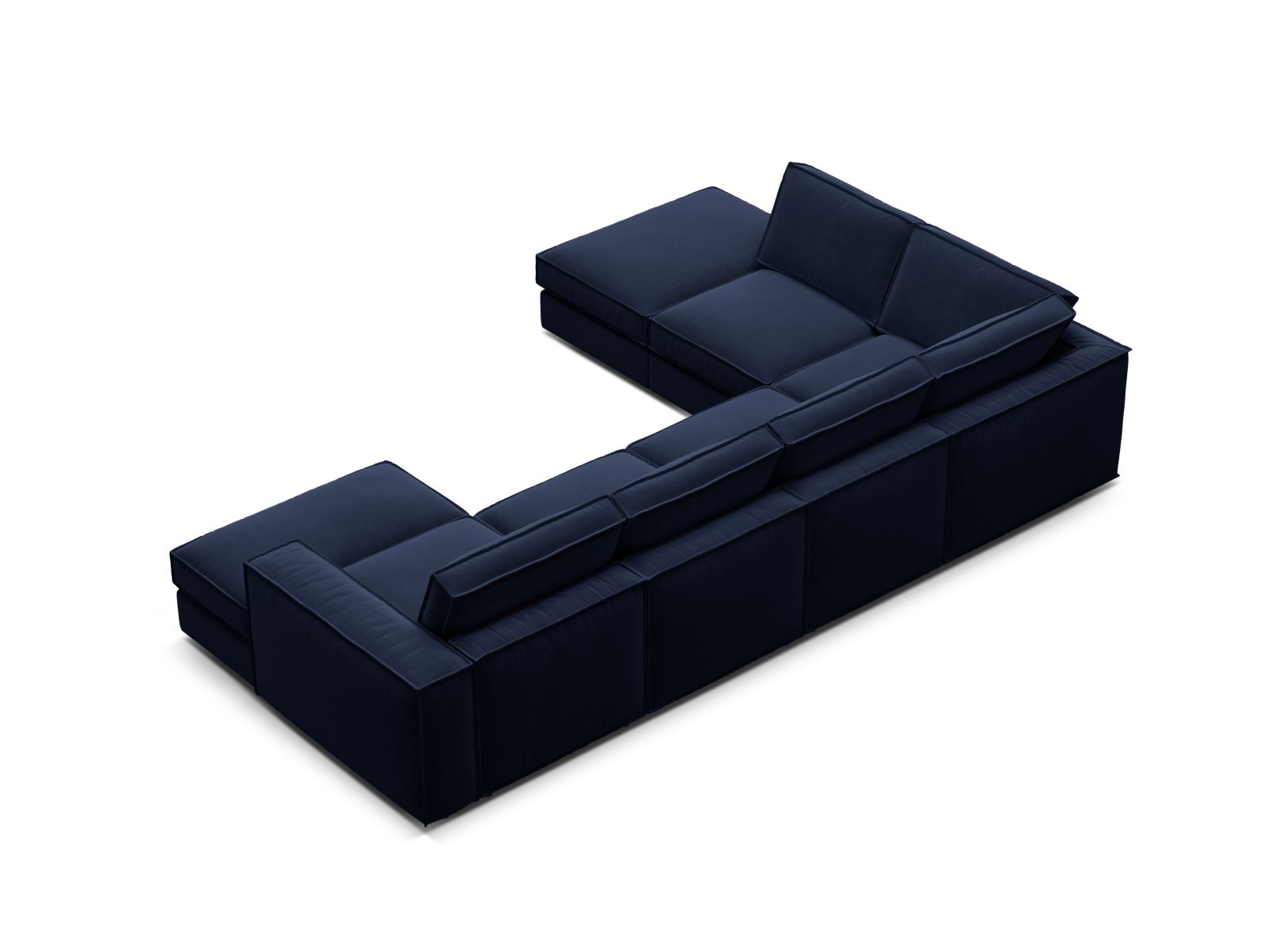 5-Sitzer Modular Ecksofa Panoramic links Pola in Royal Blue-Salvador präsentiert im Onlineshop von KAQTU Design AG. Ecksofa links ist von Micadoni