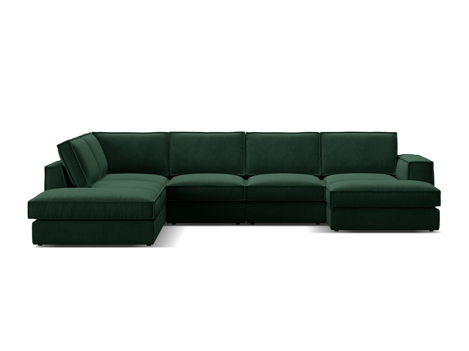 5-Sitzer Modular Ecksofa Panoramic links Pola in Bottle Green-Salvador präsentiert im Onlineshop von KAQTU Design AG. Ecksofa links ist von Micadoni