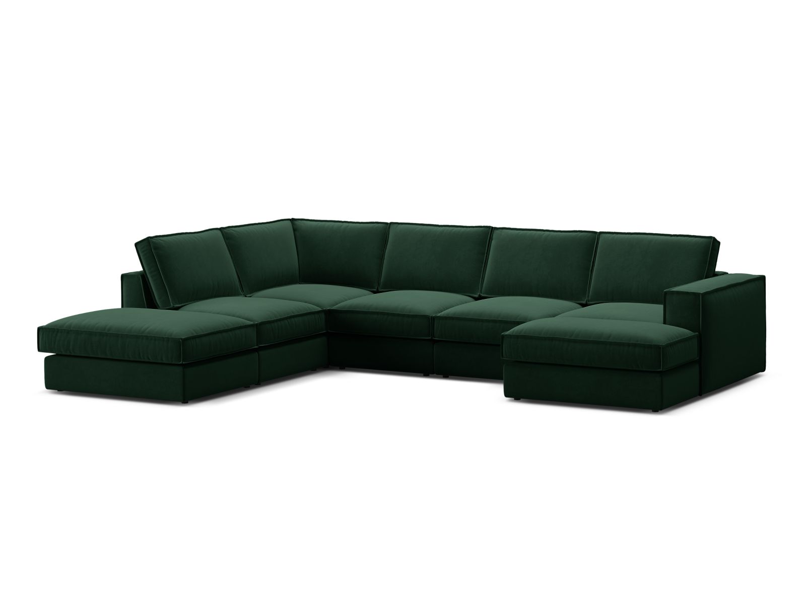 5-Sitzer Modular Ecksofa Panoramic links Pola in Bottle Green-Salvador präsentiert im Onlineshop von KAQTU Design AG. Ecksofa links ist von Micadoni