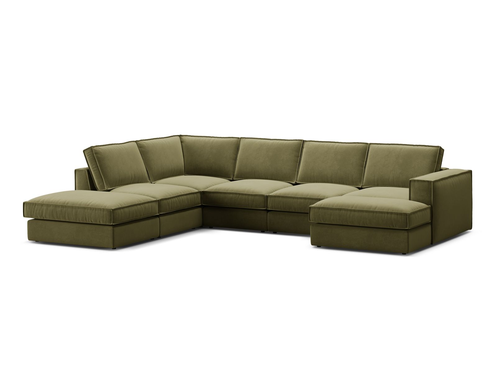5-Sitzer Modular Ecksofa Panoramic links Pola in Green-Salvador präsentiert im Onlineshop von KAQTU Design AG. Ecksofa links ist von Micadoni