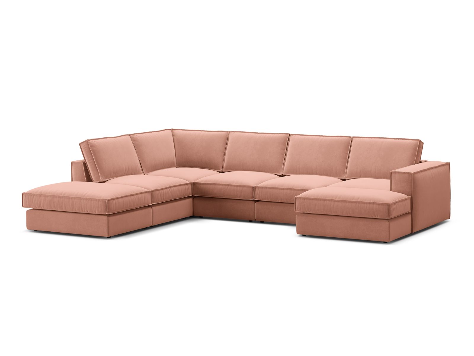 5-Sitzer Modular Ecksofa Panoramic links Pola in Pink-Salvador präsentiert im Onlineshop von KAQTU Design AG. Ecksofa links ist von Micadoni