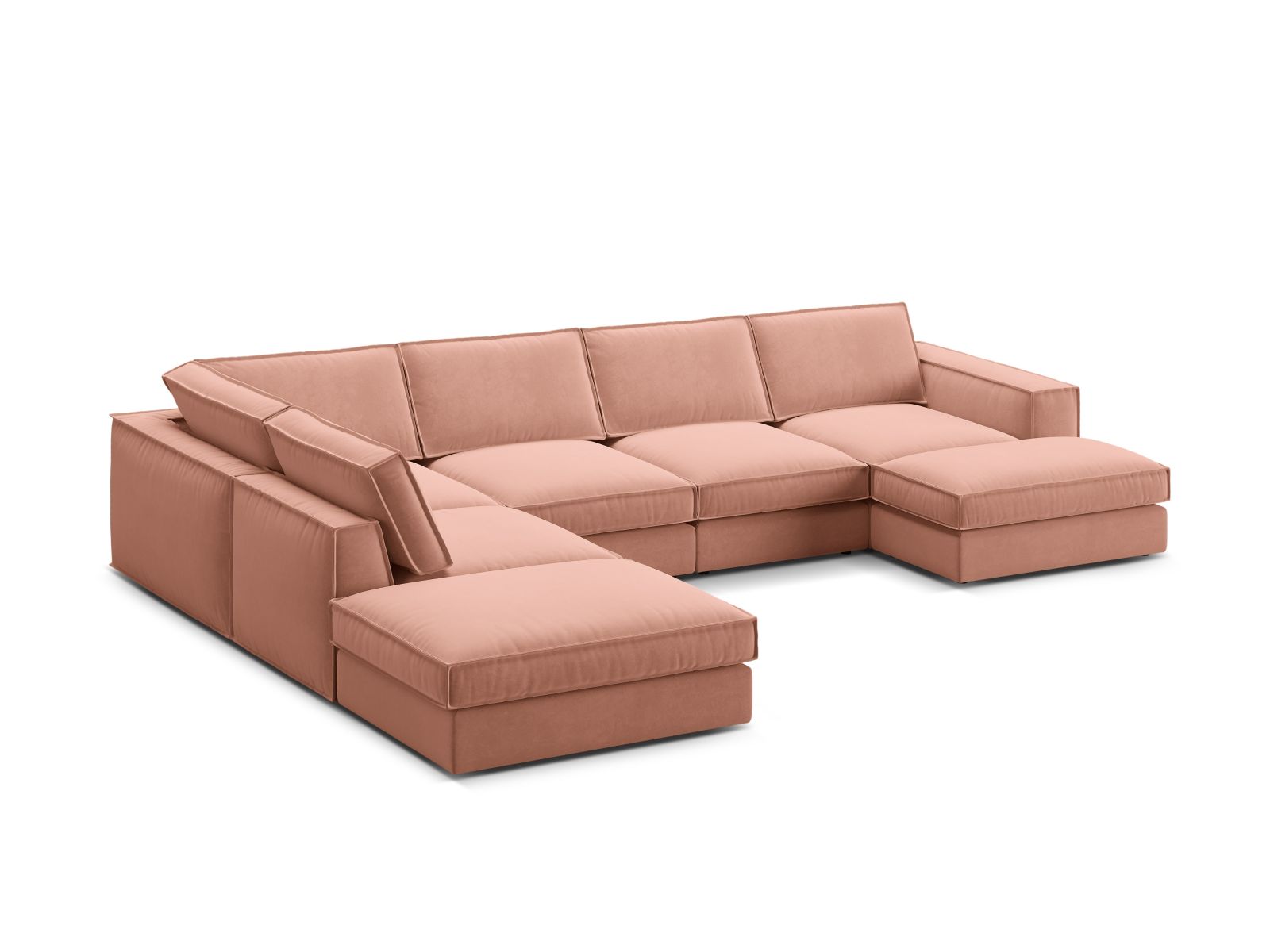 5-Sitzer Modular Ecksofa Panoramic links Pola in Pink-Salvador präsentiert im Onlineshop von KAQTU Design AG. Ecksofa links ist von Micadoni