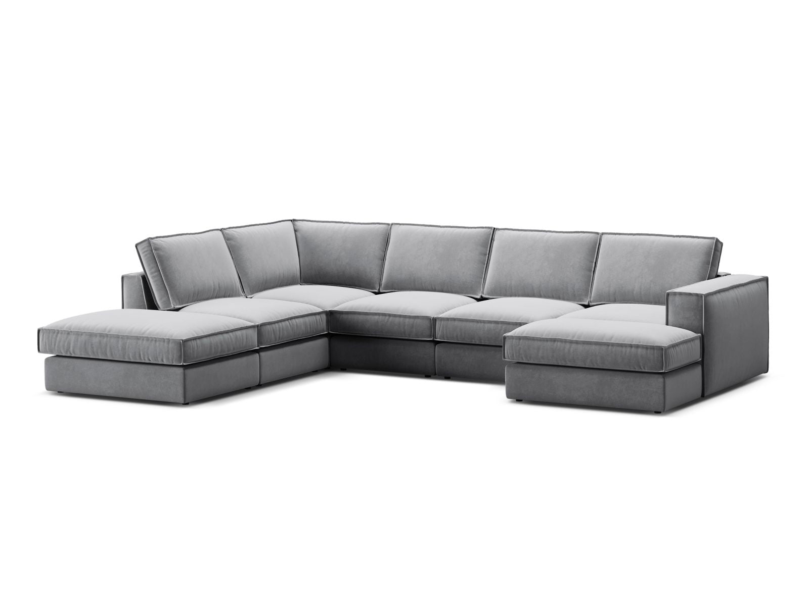 5-Sitzer Modular Ecksofa Panoramic links Pola in Grey-Salvador präsentiert im Onlineshop von KAQTU Design AG. Ecksofa links ist von Micadoni