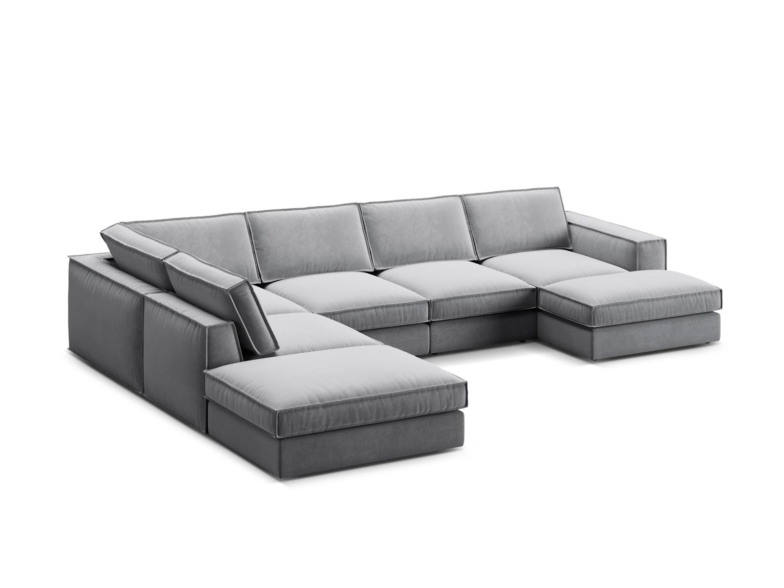 5-Sitzer Modular Ecksofa Panoramic links Pola in Grey-Salvador präsentiert im Onlineshop von KAQTU Design AG. Ecksofa links ist von Micadoni