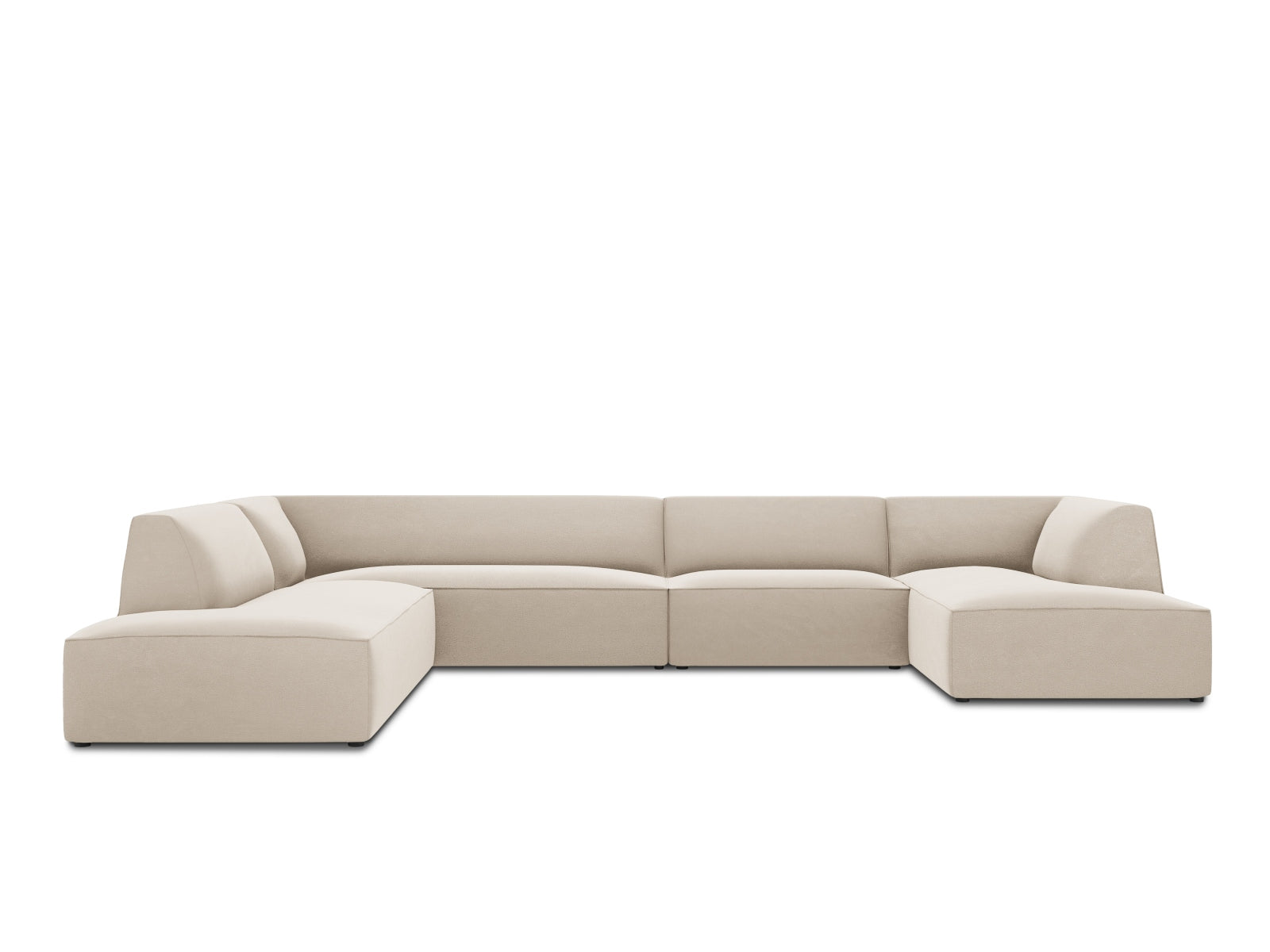 Ruby Velour Panoramic Ecksofa links 7 Sitzer in Beige präsentiert im Onlineshop von KAQTU Design AG. Ecksofa links ist von Micadoni