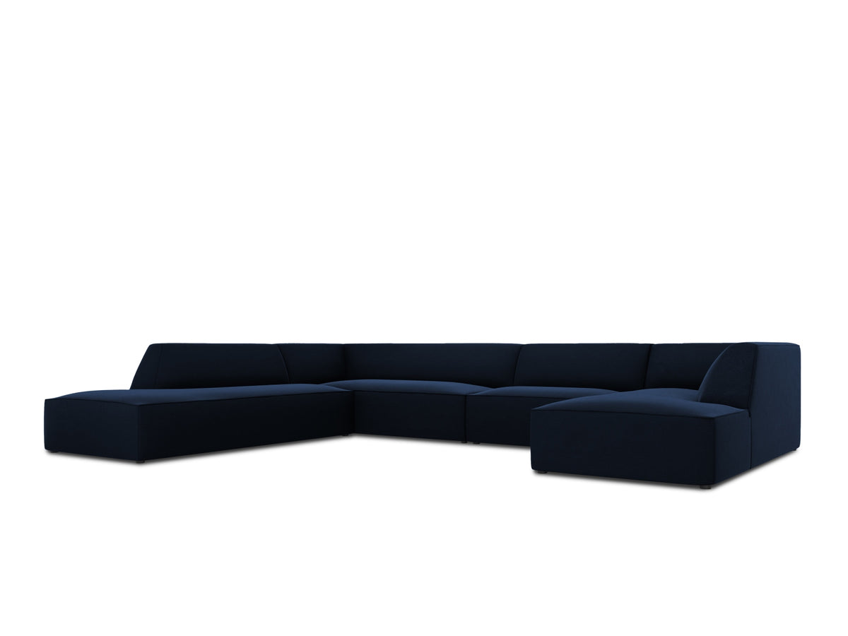 Ruby Velour Panoramic Ecksofa links 7 Sitzer in Royal Blue-Salvador präsentiert im Onlineshop von KAQTU Design AG. Ecksofa links ist von Micadoni