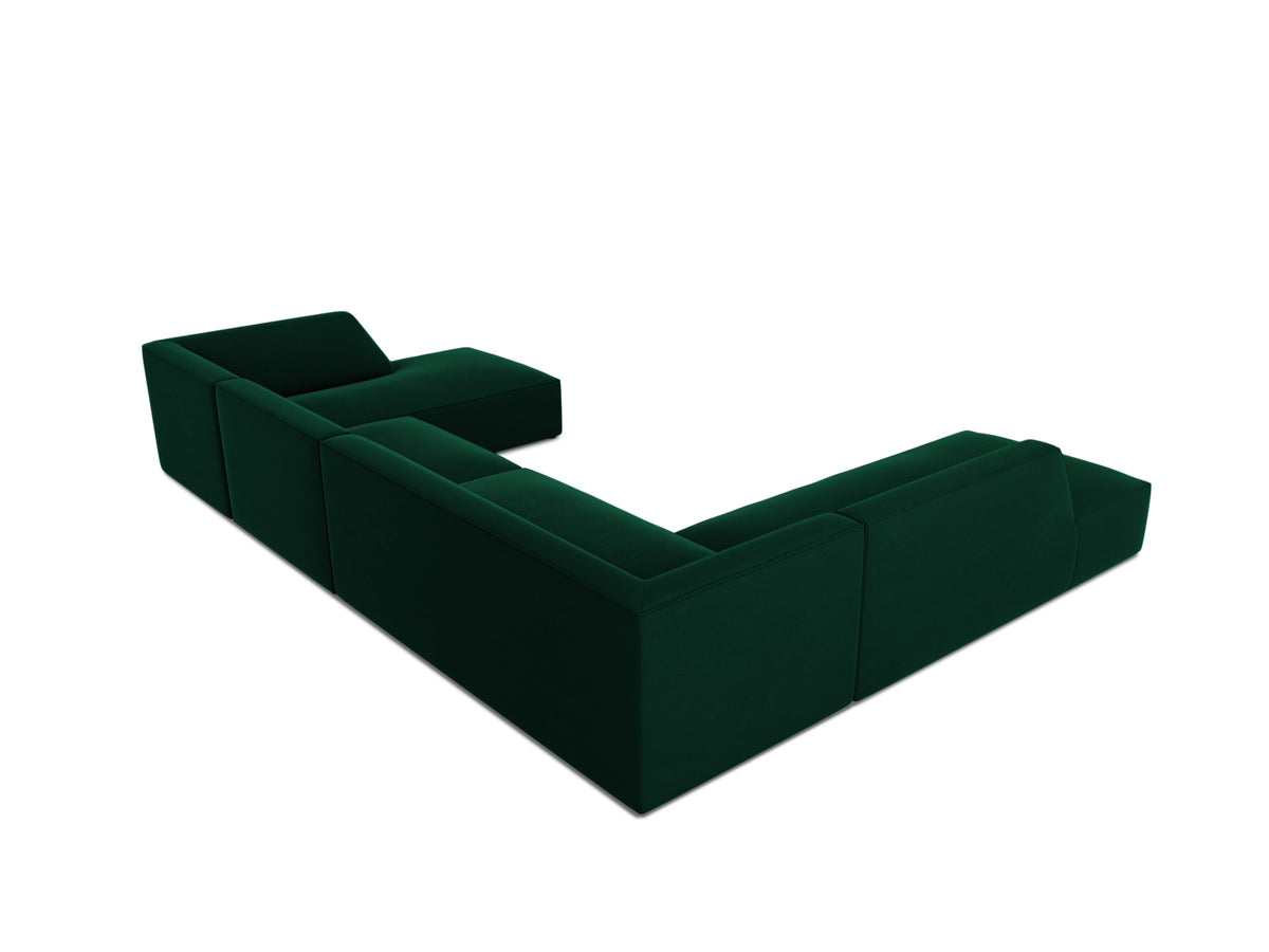 Ruby Velour Panoramic Ecksofa links 7 Sitzer in Bottle Green-Salvador präsentiert im Onlineshop von KAQTU Design AG. Ecksofa links ist von Micadoni