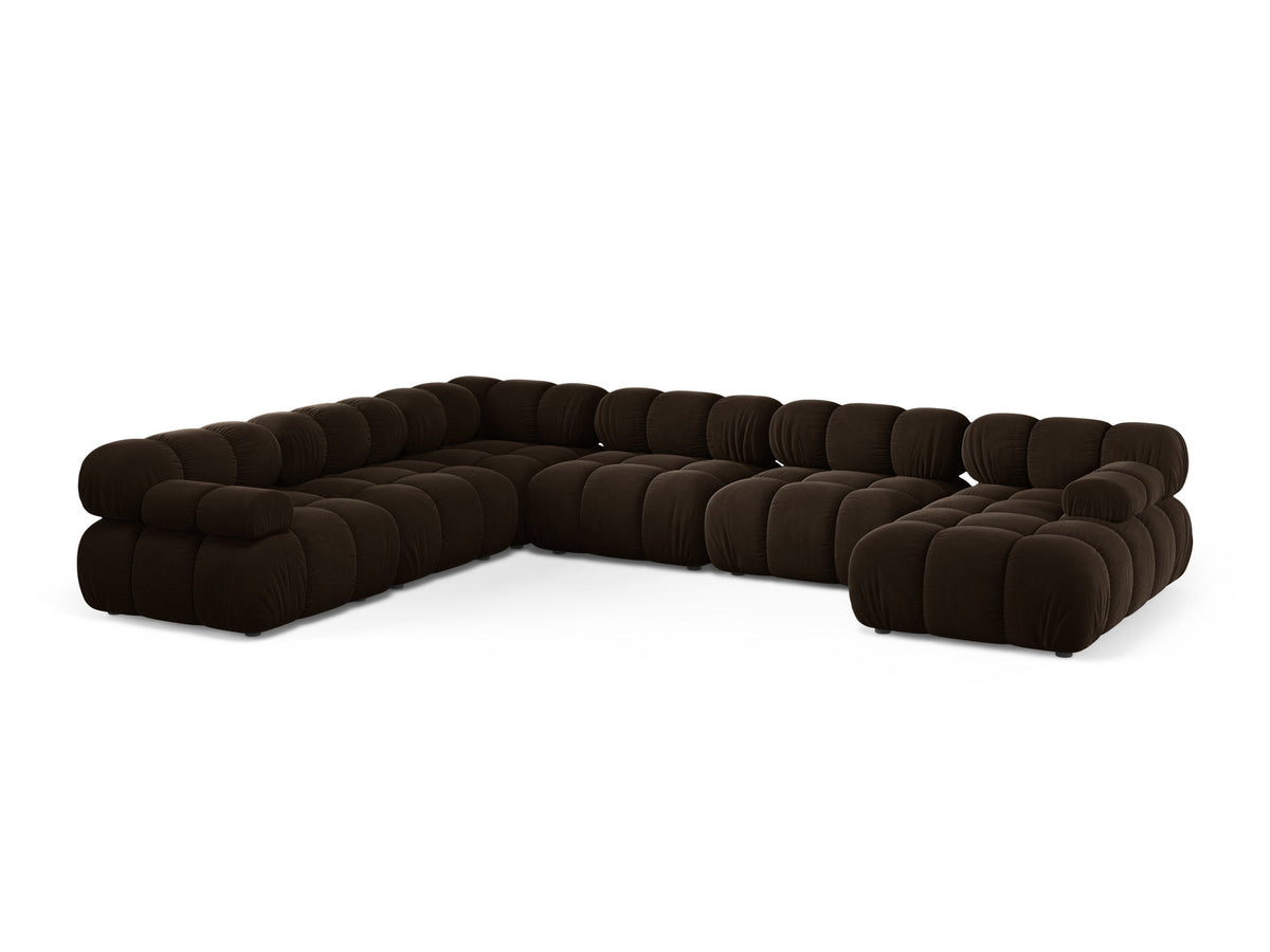 8-Sitzer Modular Ecksofa Panoramic links Bellis in Dark Brown-Bluvel präsentiert im Onlineshop von KAQTU Design AG. Ecksofa links ist von Micadoni