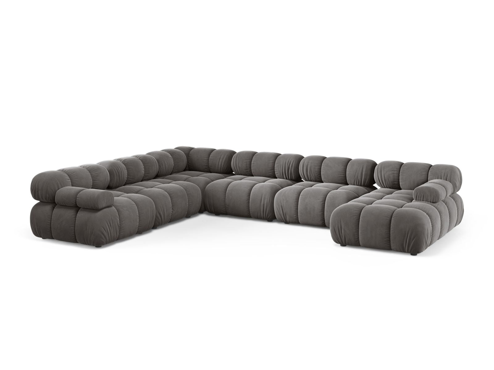 8-Sitzer Modular Ecksofa Panoramic links Bellis in Light Grey-Bluvel präsentiert im Onlineshop von KAQTU Design AG. Ecksofa links ist von Micadoni