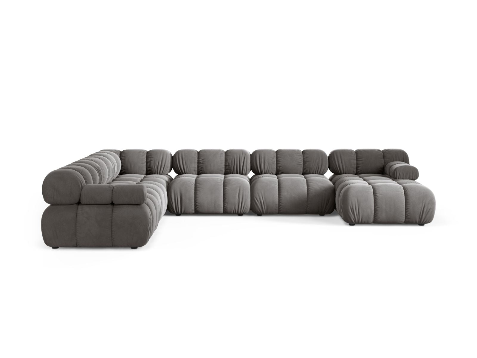 Elegantes 8-Sitzer Ecksofa Panoramic links Bellis in hellem Grau, ideal für moderne Wohnräume, von Micadoni.