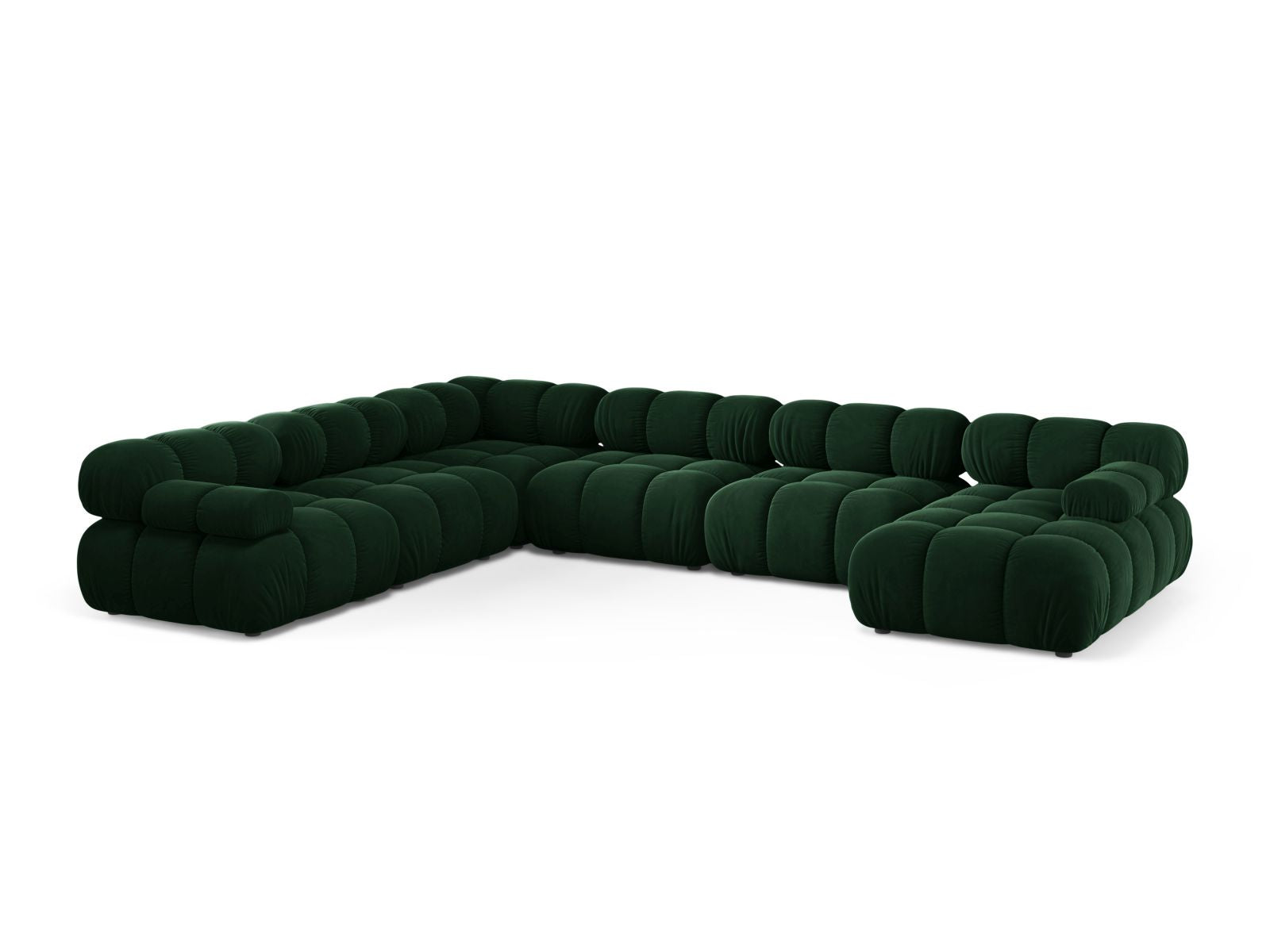 8-Sitzer Modular Ecksofa Panoramic links Bellis in Bottle Green-Bluvel präsentiert im Onlineshop von KAQTU Design AG. Ecksofa links ist von Micadoni