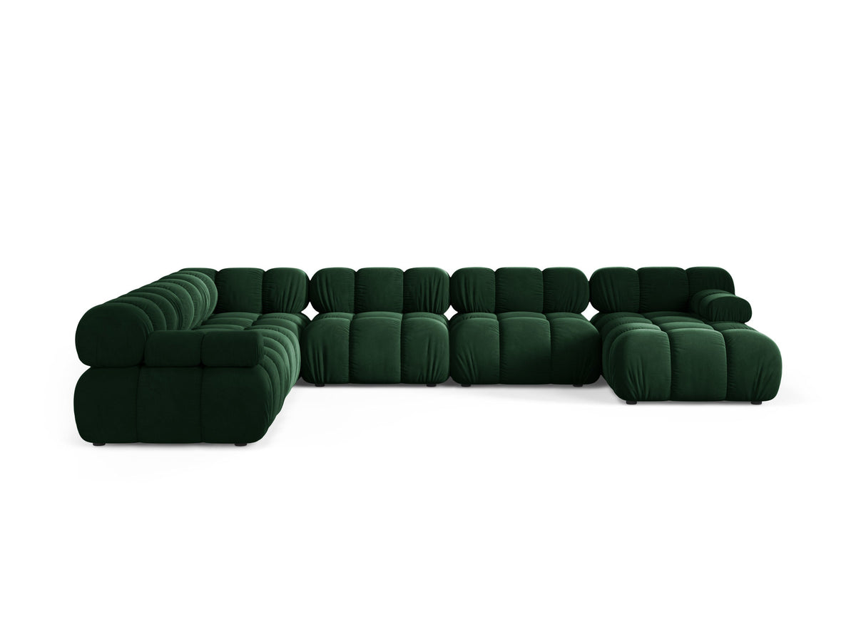 8-Sitzer Modular Ecksofa Panoramic links Bellis in Bottle Green-Bluvel präsentiert im Onlineshop von KAQTU Design AG. Ecksofa links ist von Micadoni