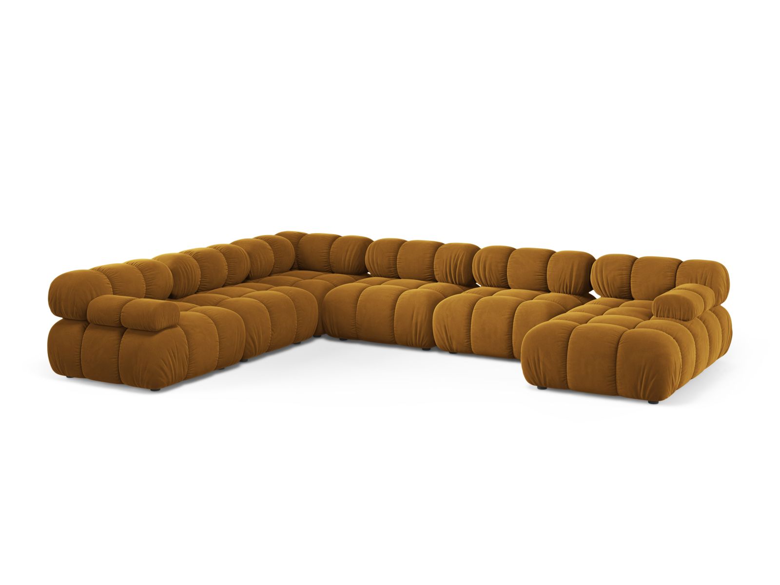 8-Sitzer Modular Ecksofa Panoramic links Bellis in Yellow-Bluvel präsentiert im Onlineshop von KAQTU Design AG. Ecksofa links ist von Micadoni