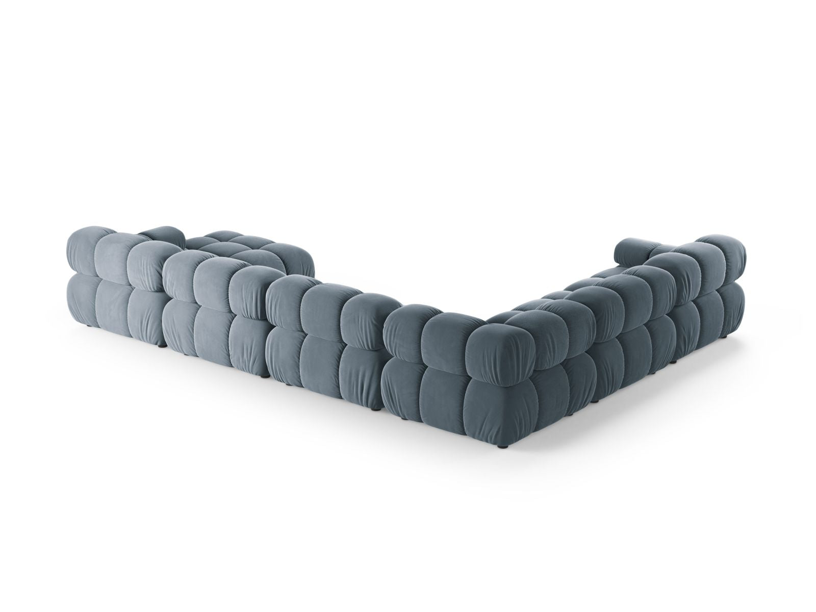 Modulares 8-Sitzer Ecksofa Panoramic links Bellis in zartem Hellblau, perfekt für moderne Wohnkonzepte und gemütliche Zusammenkünfte.