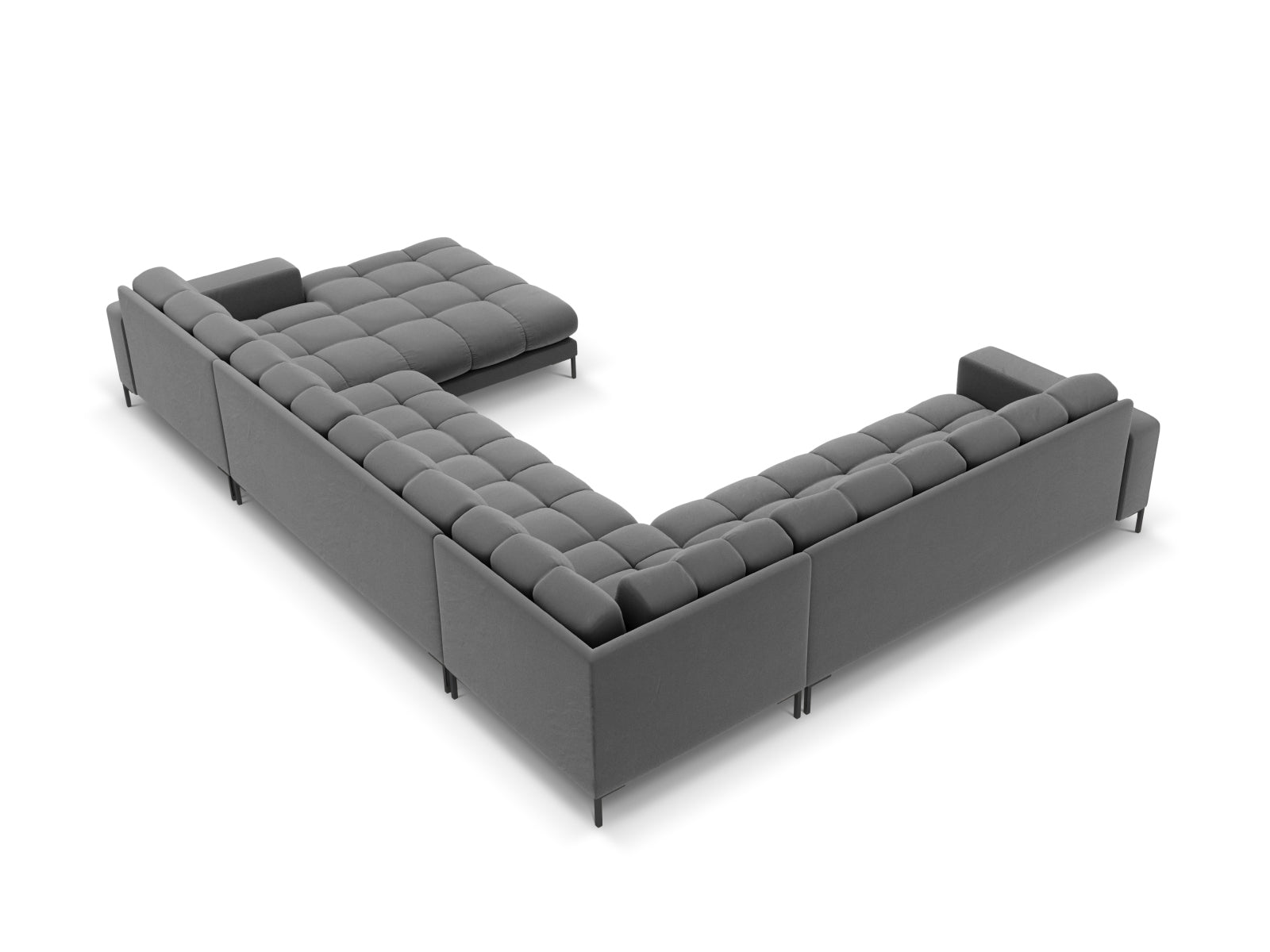 Elegantes Mamaia Velour Panoramic Ecksofa links, ideal für stilvolle Wohnräume und gesellige Abende mit Freunden und Familie.