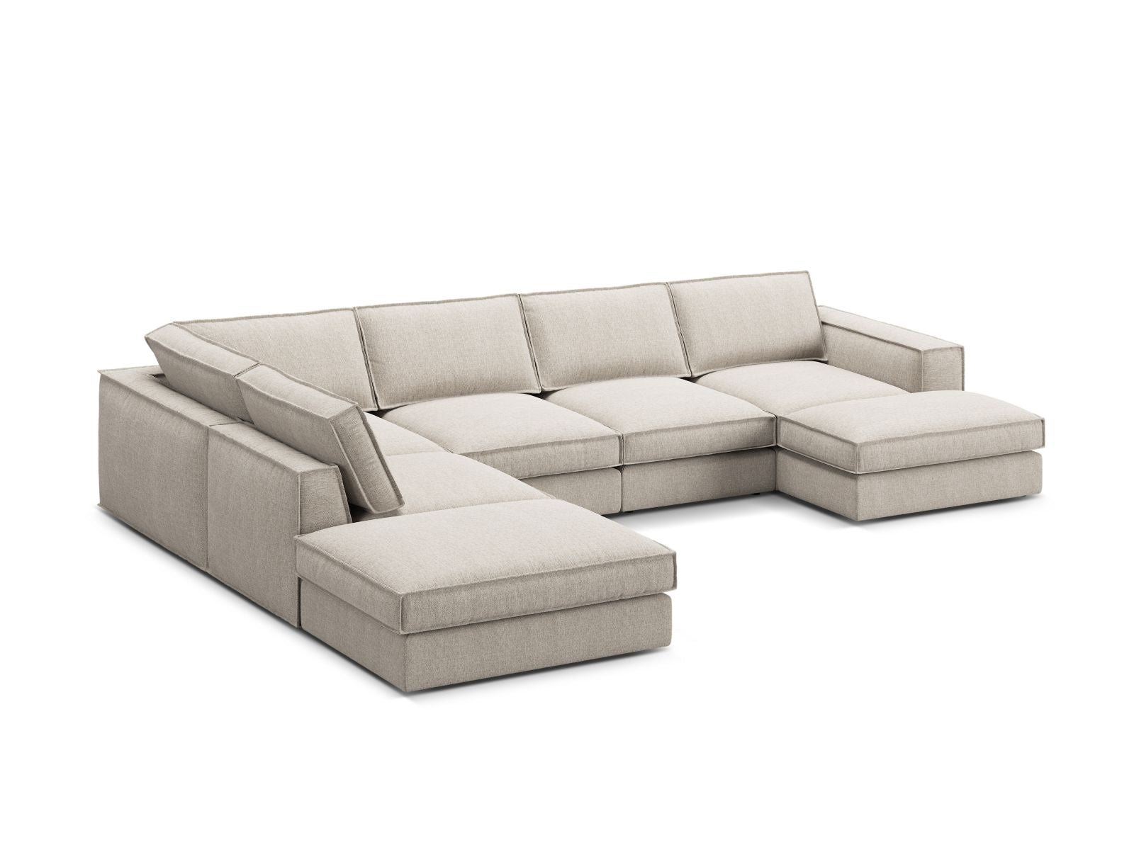 5-Sitzer Modular Ecksofa Panoramic links Pola in Sand-Babel präsentiert im Onlineshop von KAQTU Design AG. Ecksofa links ist von Micadoni